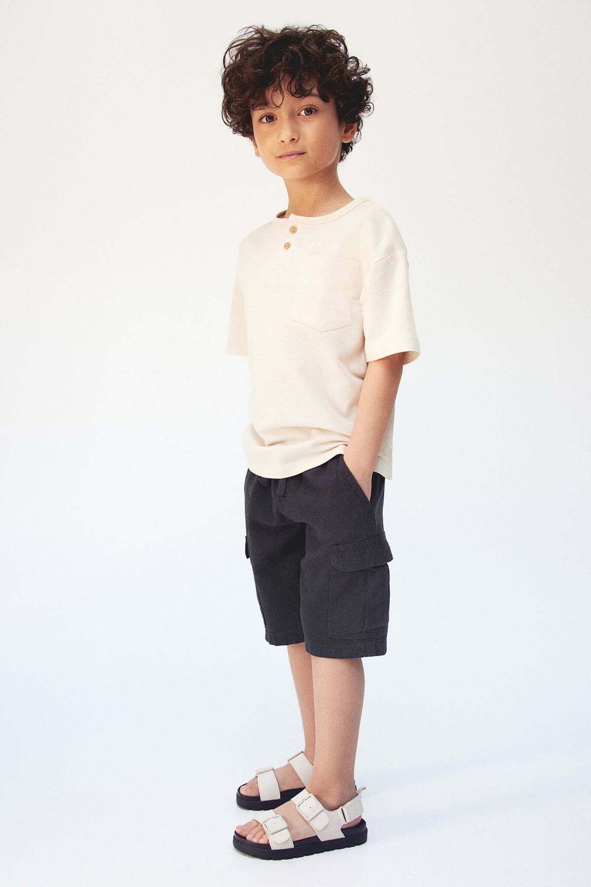 H&M-Linen-blend cargo shorts 4