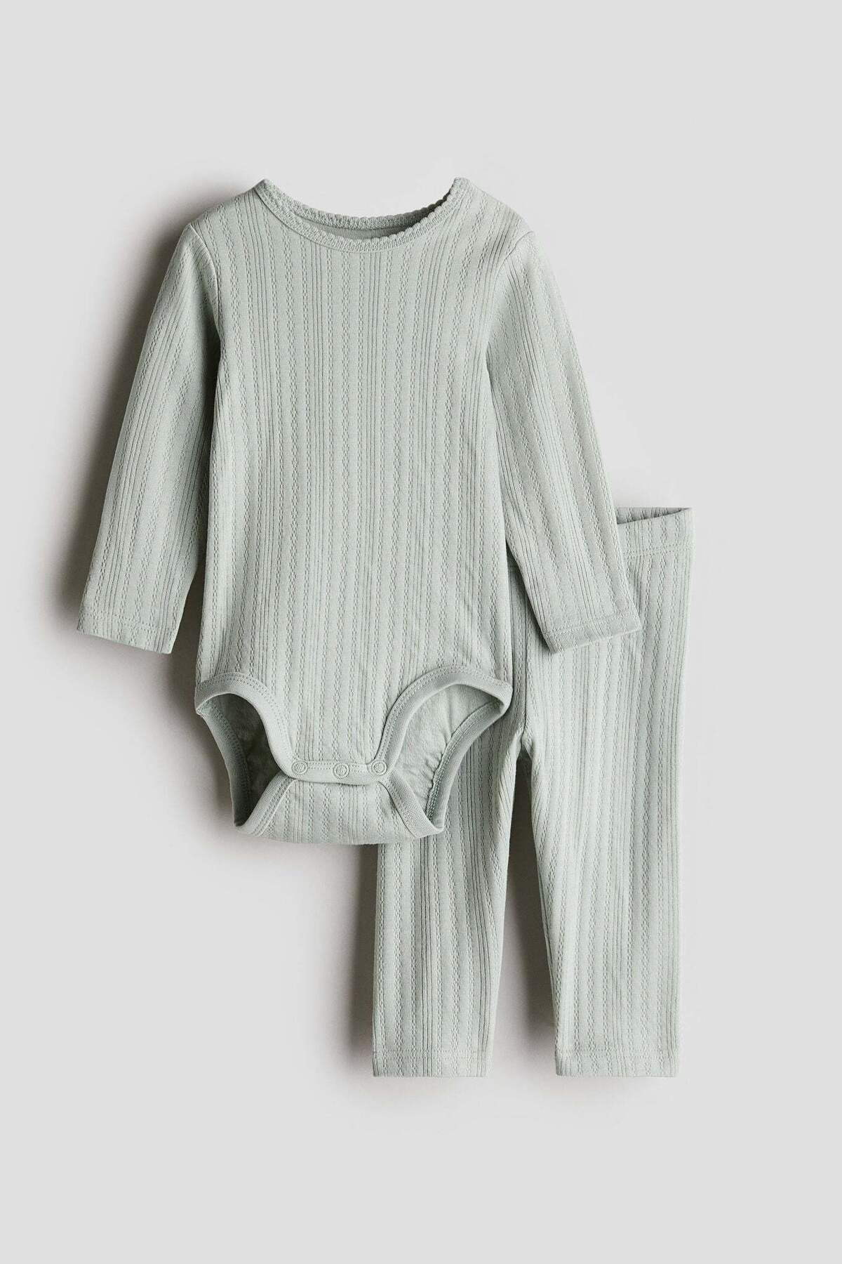 H&M-2-piece pointelle cotton set 1