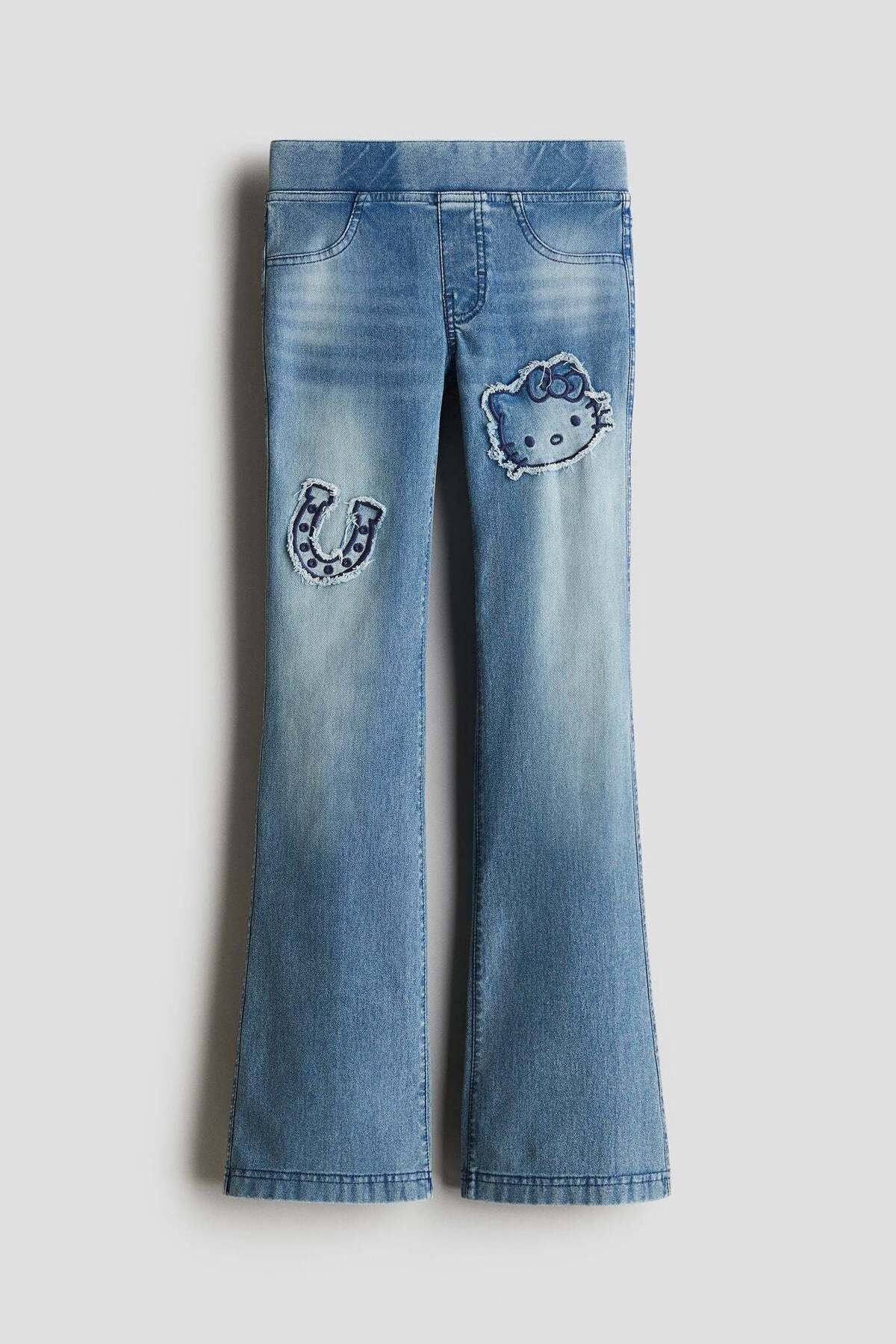 H&M-Denim-look flared jeggings 2