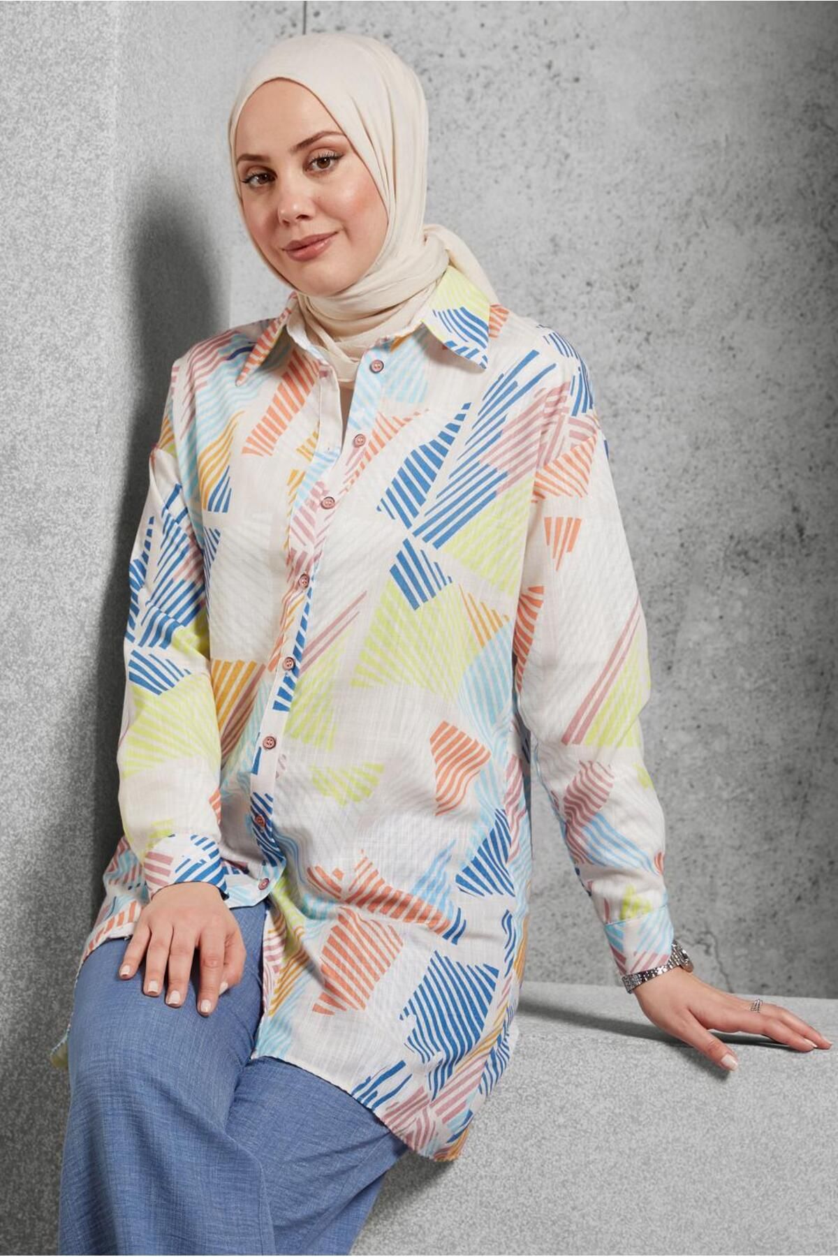 Alvina تونیک پیراهن طرح دار 44543