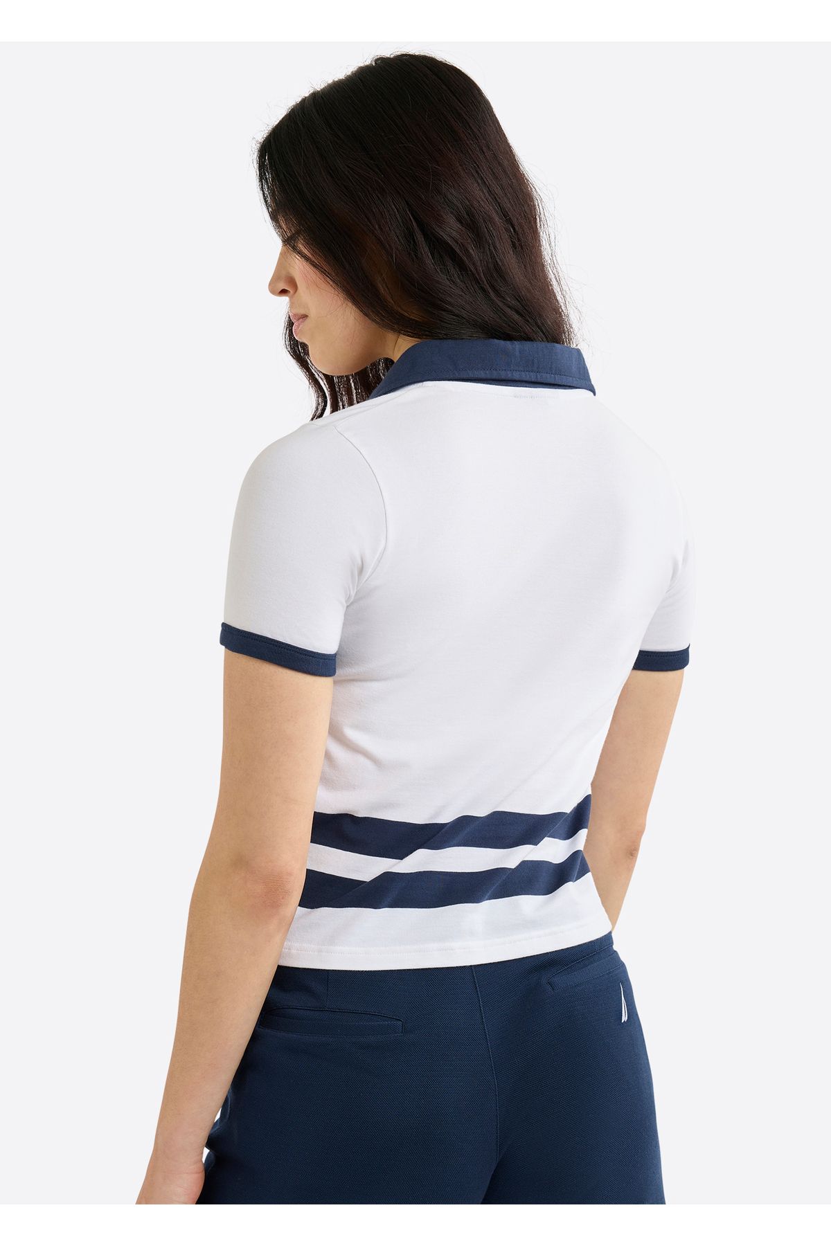 Nautica-Women's Cotton White Polo Shirt, Stylish Lightweight Perfect for Casual Summer Styling 4