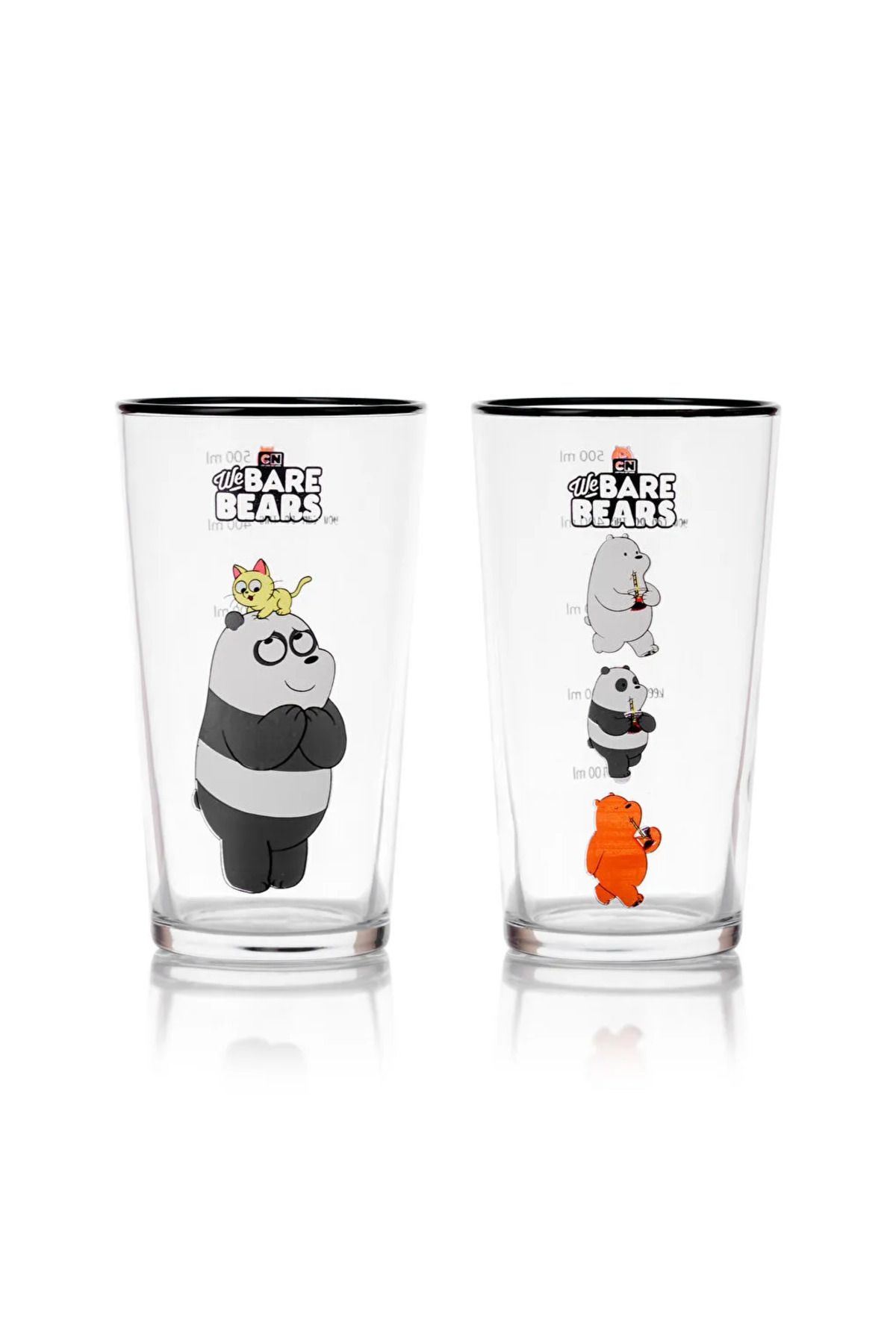 LC Waikiki-Lcw Home Mixed We Bare Bears Printed Glasses 2 Pack 570 ml 6