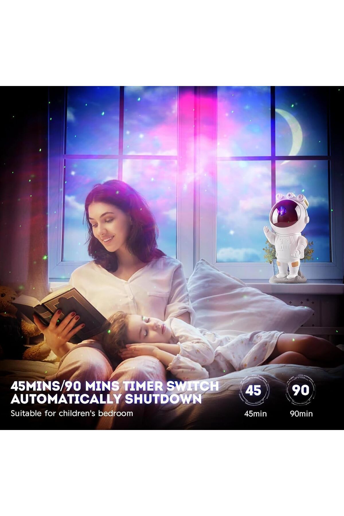 AWH-Astronaut Galaxy Star Projector Starry Night Light with Nebula, Timer, Remote 5