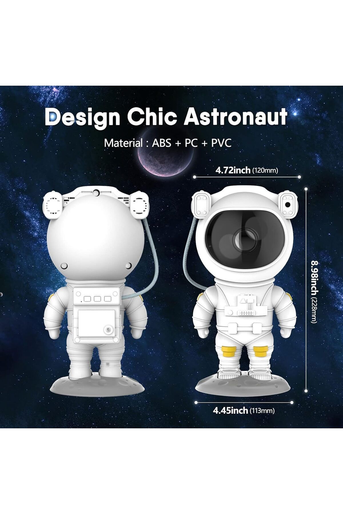 AWH-Astronaut Star Projector Night Light, 360° Adjustable Galaxy Lamp with Timer & Remote 5