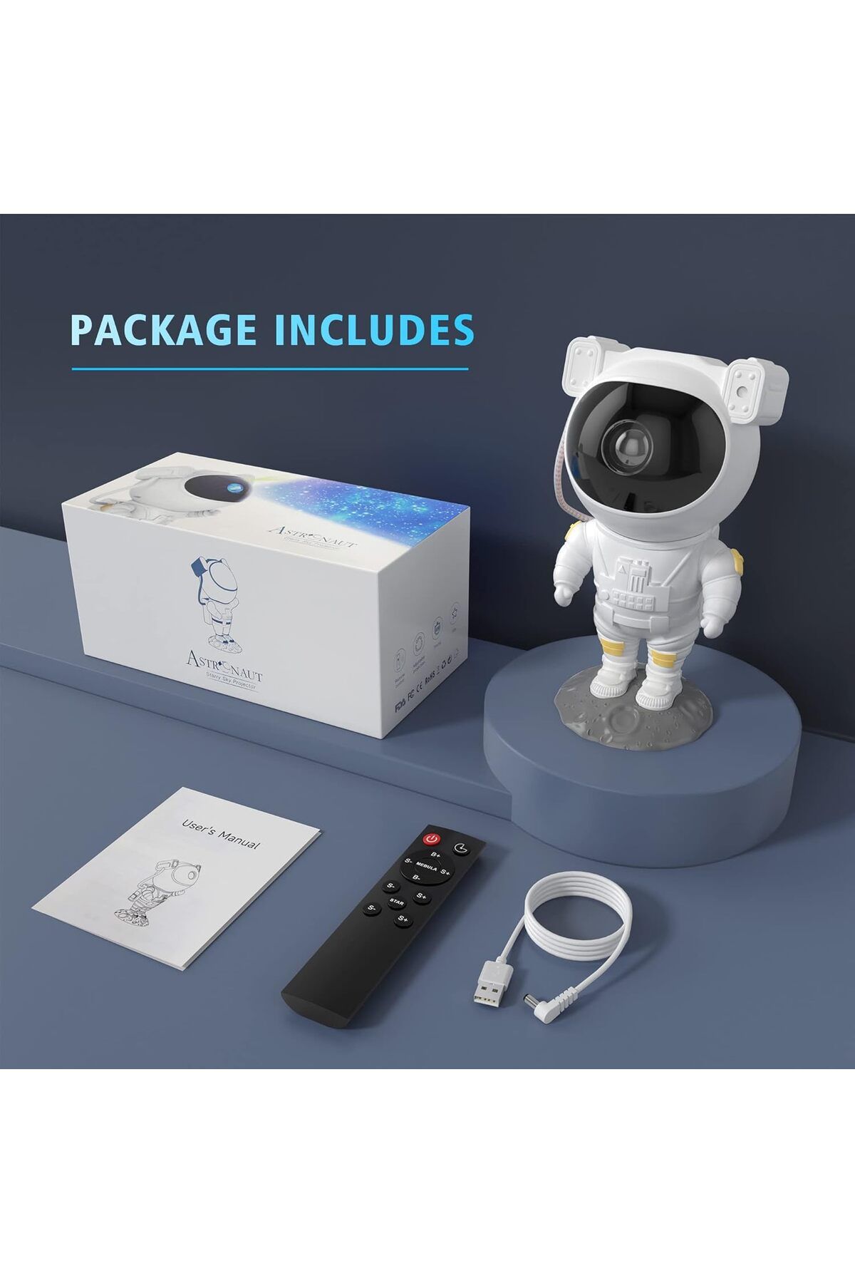 AWH-Star Projector Galaxy Light – Astronaut Night Light with Nebula Starry Sky, Remote & Timer 7
