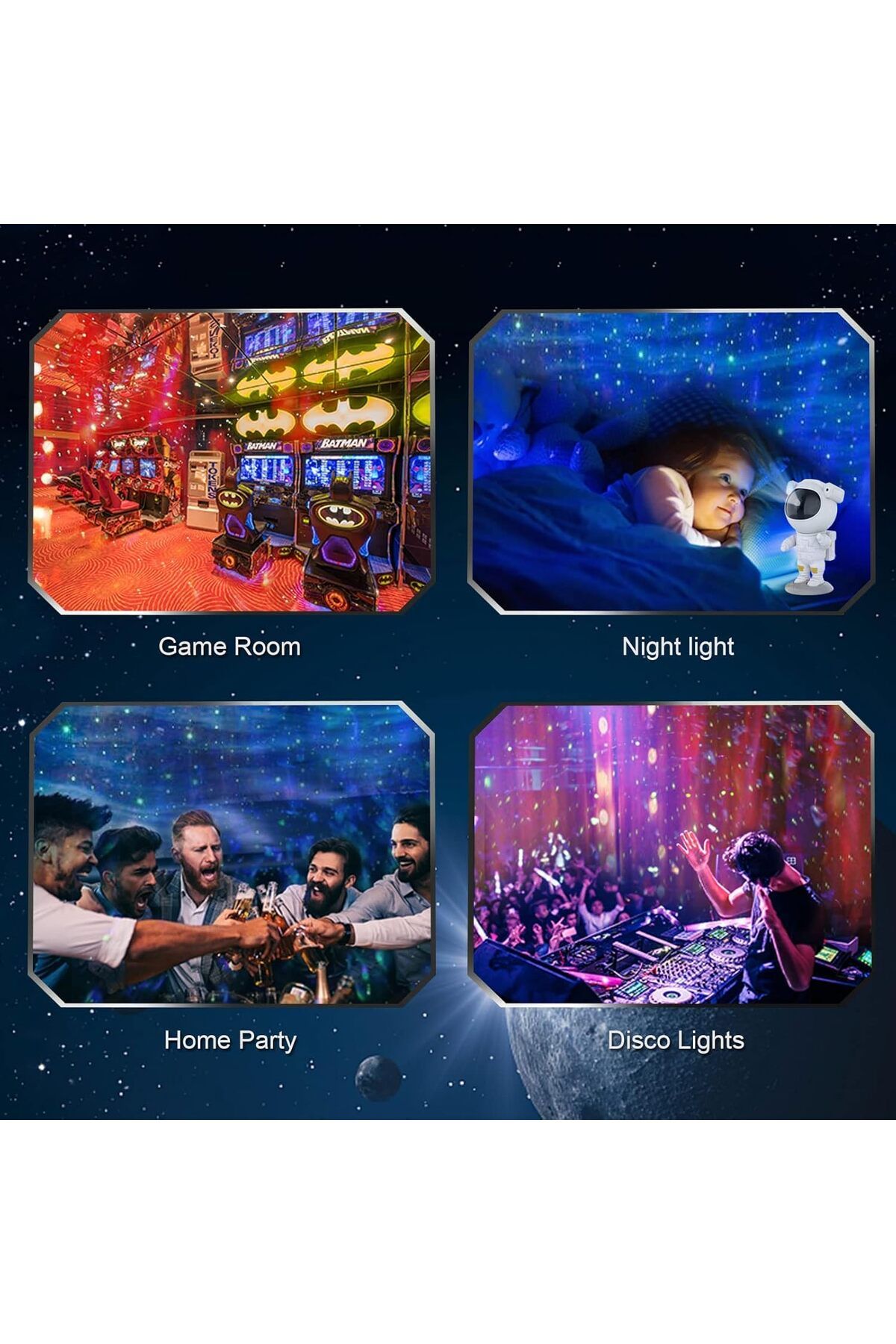 AWH-Astronaut Star Projector Night Light, 360° Adjustable Galaxy Lamp with Timer & Remote 6