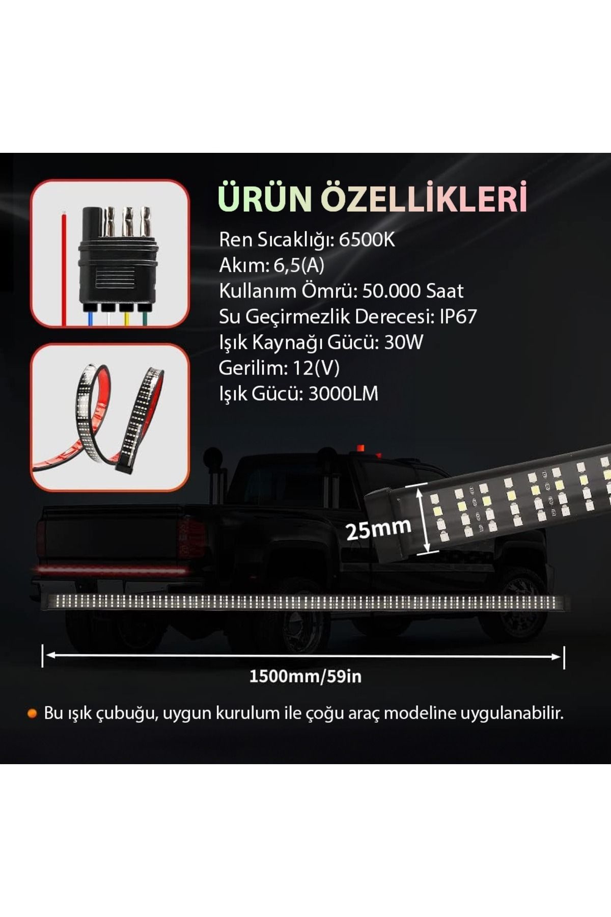 Techmaster-Pick up Off Road 4X4 Luggage 5 Modes with 4 Rows of Led Signals 150cm 2