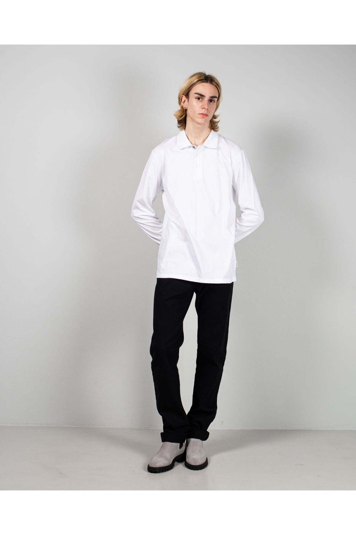 Miniprix-Cotton blouse with buttons at the base of the neck and elastic cuffs 24FPS10014 3