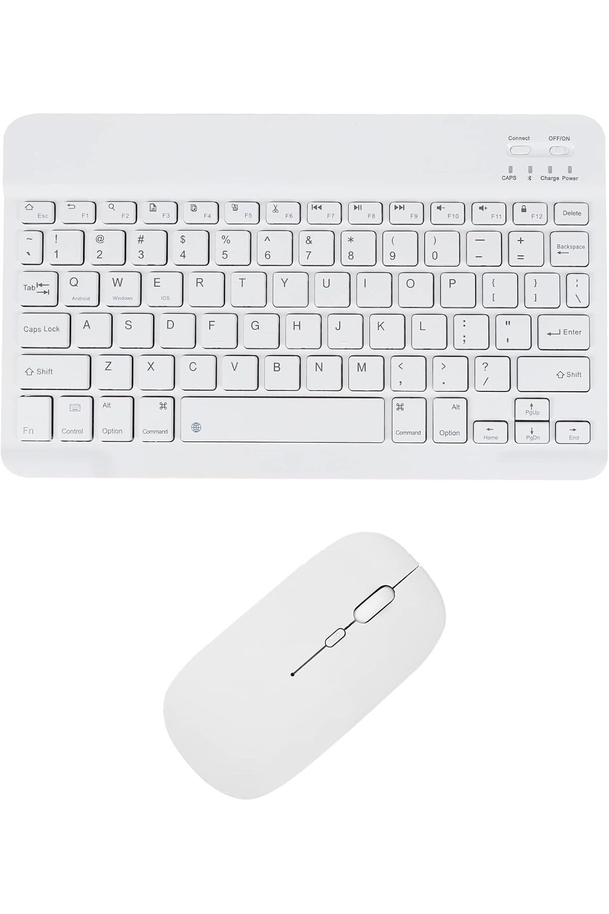 AWH-Wireless Bluetooth Keyboard Mouse Combo, Ultra-Thin 2.4GHz Set, iOS, Android & Windows (White) 1