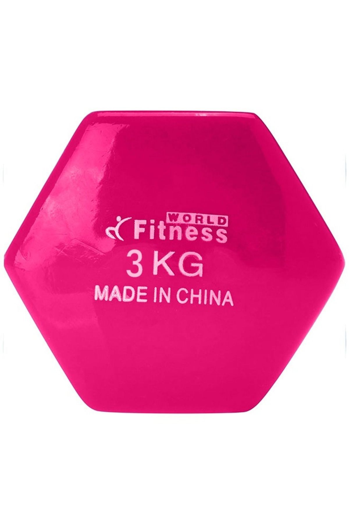 Fitness World-Weightlifting dumbbell made of vinyl, 3 kg, consisting of two pieces Pink 3