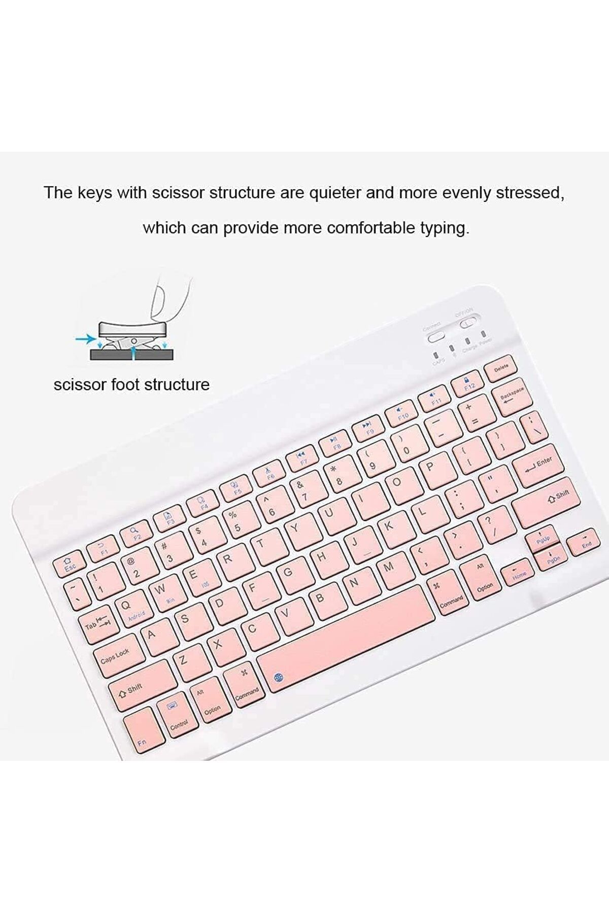 AWH-Rechargeable Bluetooth Keyboard Mouse Combo Ultra-Slim Wireless Set IOS  Android  Windows (Pink) 5