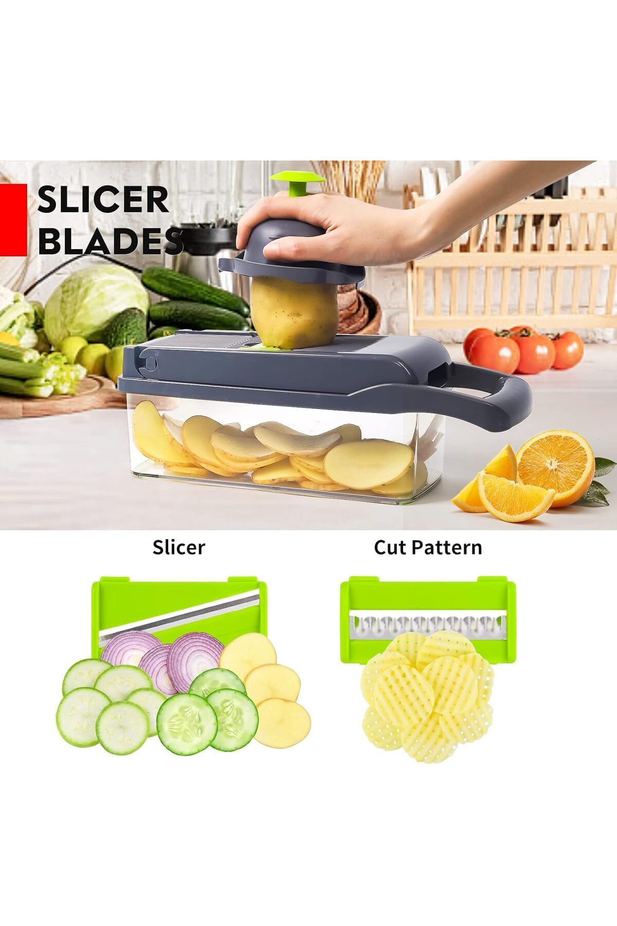 AWH-14-in-1 Multifunctional Vegetable Chopper & Slicer, Cube Cutter For Vegetables 7