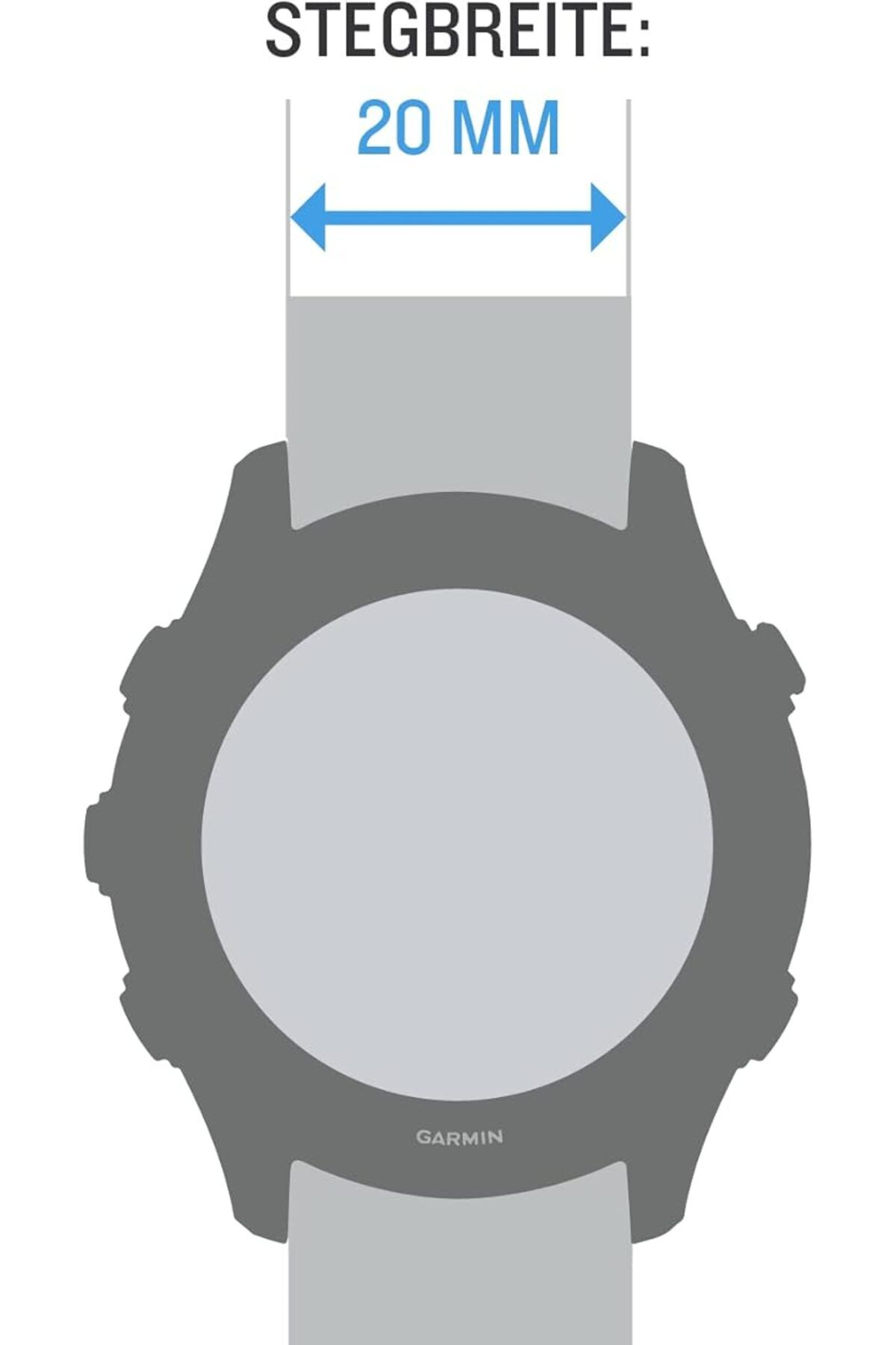 Garmin-QUICK RELEASE BANDS (20 MM) GRANITE BLUE WITH BLACK STAINLESS STEEL HARDWARE 2