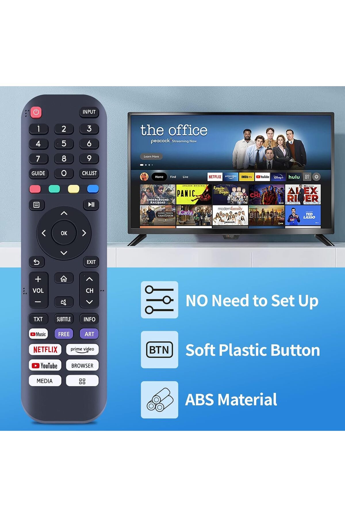 AWH-جهاز تحكم عن بعد EN2J30H لتلفزيون Hisense Vidaa الذكي، متوافق مع 32A45GV، 40H5G، 43H6G، والمزيد 5