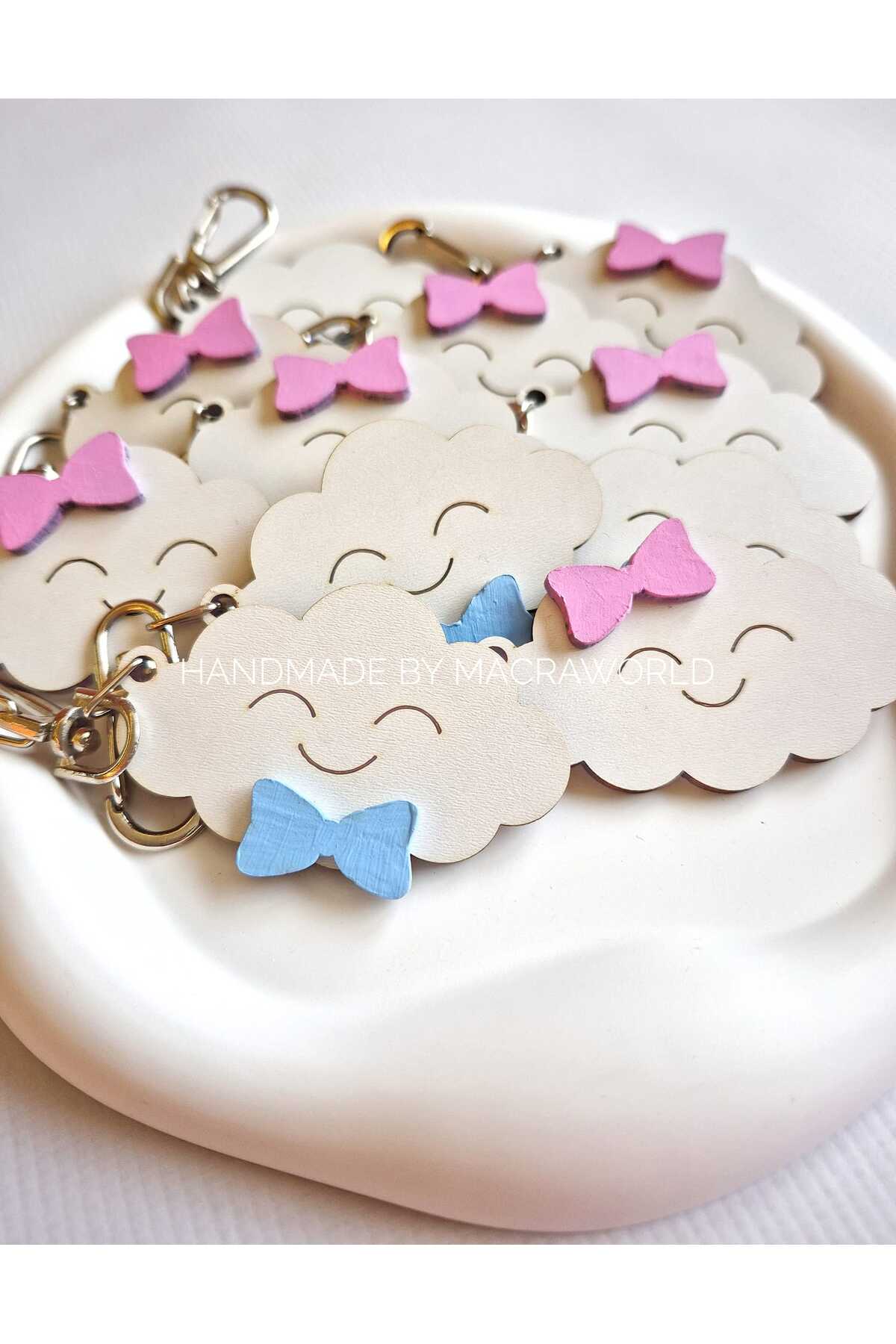 macra world Bulut Konseptli Doğum Günü, Karne Hediyesi Ahşap Hediye Anahtarlık Çanta Süsü fotoğrafı 2 (önizleme)