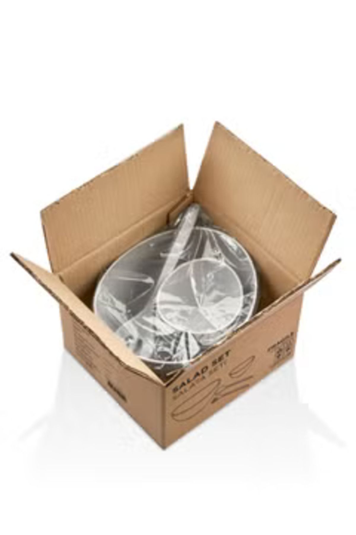 Generic-Plastic Salad 7 Pcs Set: Large Bowl with 4 Small Bowls with Spoon and Fork for Mixing 3