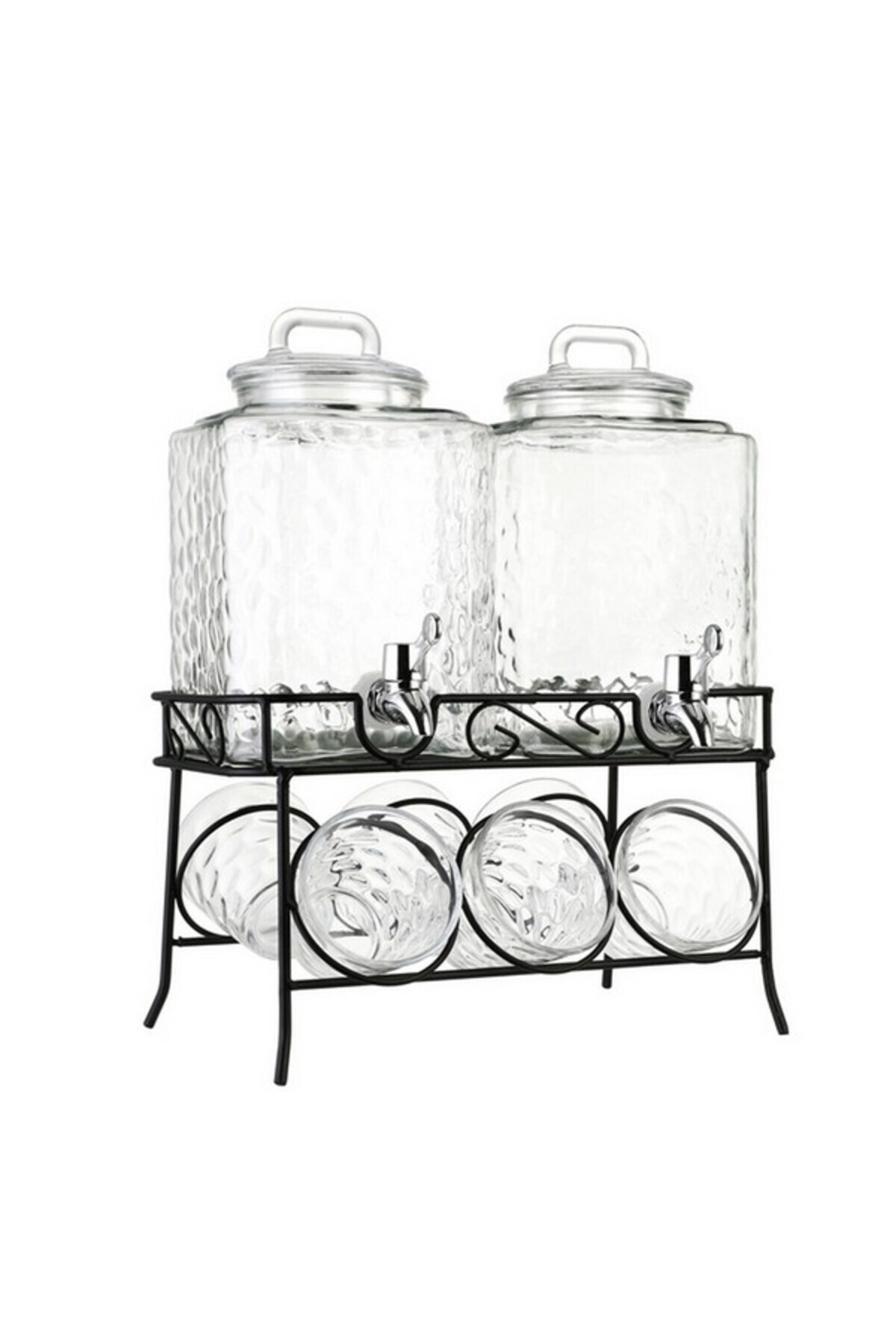 طقم موزع زجاجي بتصميم عصري مكوّن من 8 قطع مع ملعقة...