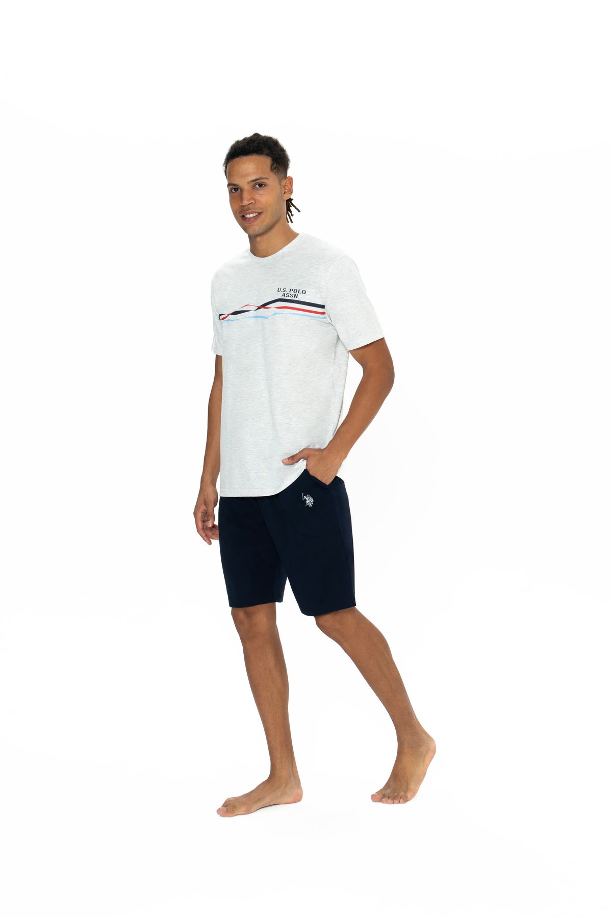 U.S. Polo Assn.-Set de pantaloni scurți tricou sezon nou pentru bărbați 3