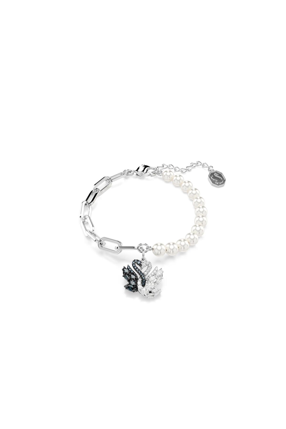Swarovski 5705720 Swarovski Bilezik Swan:Bracelet Whıte/Rhs M 