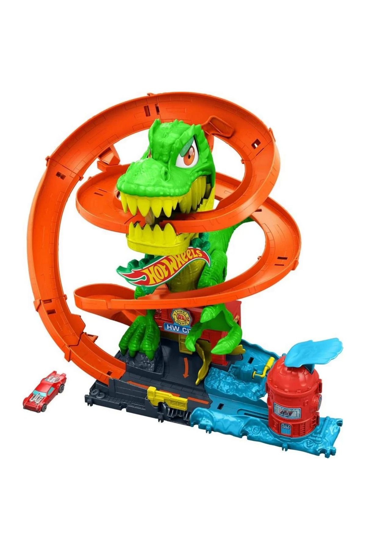 misan Hot Wheels T-Rex ve İtfaiye İstasyonu Oyun Seti