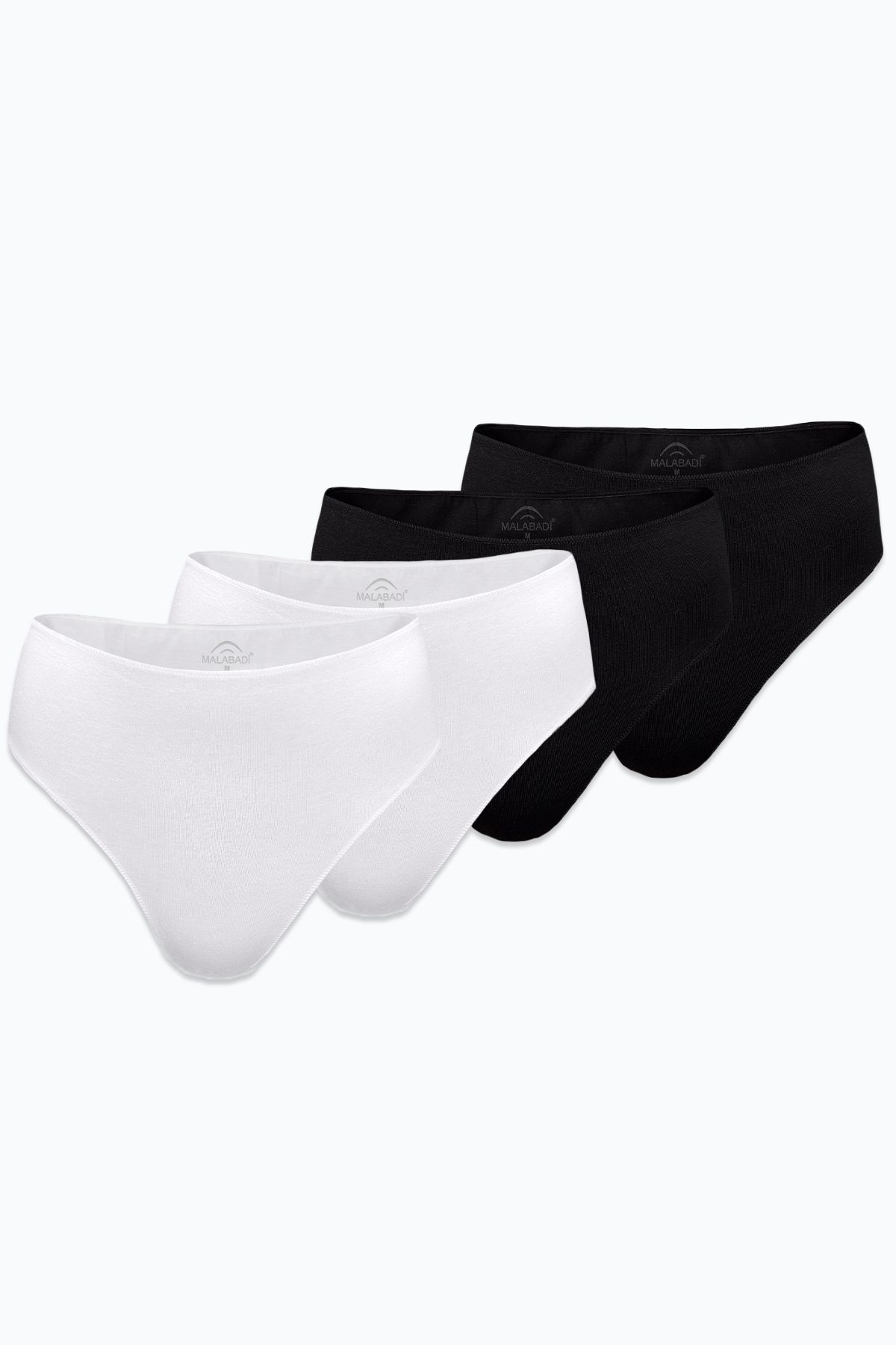 Malabadi-Women's Black White 4 Pack Modal High Waist String Thong 4m178 1