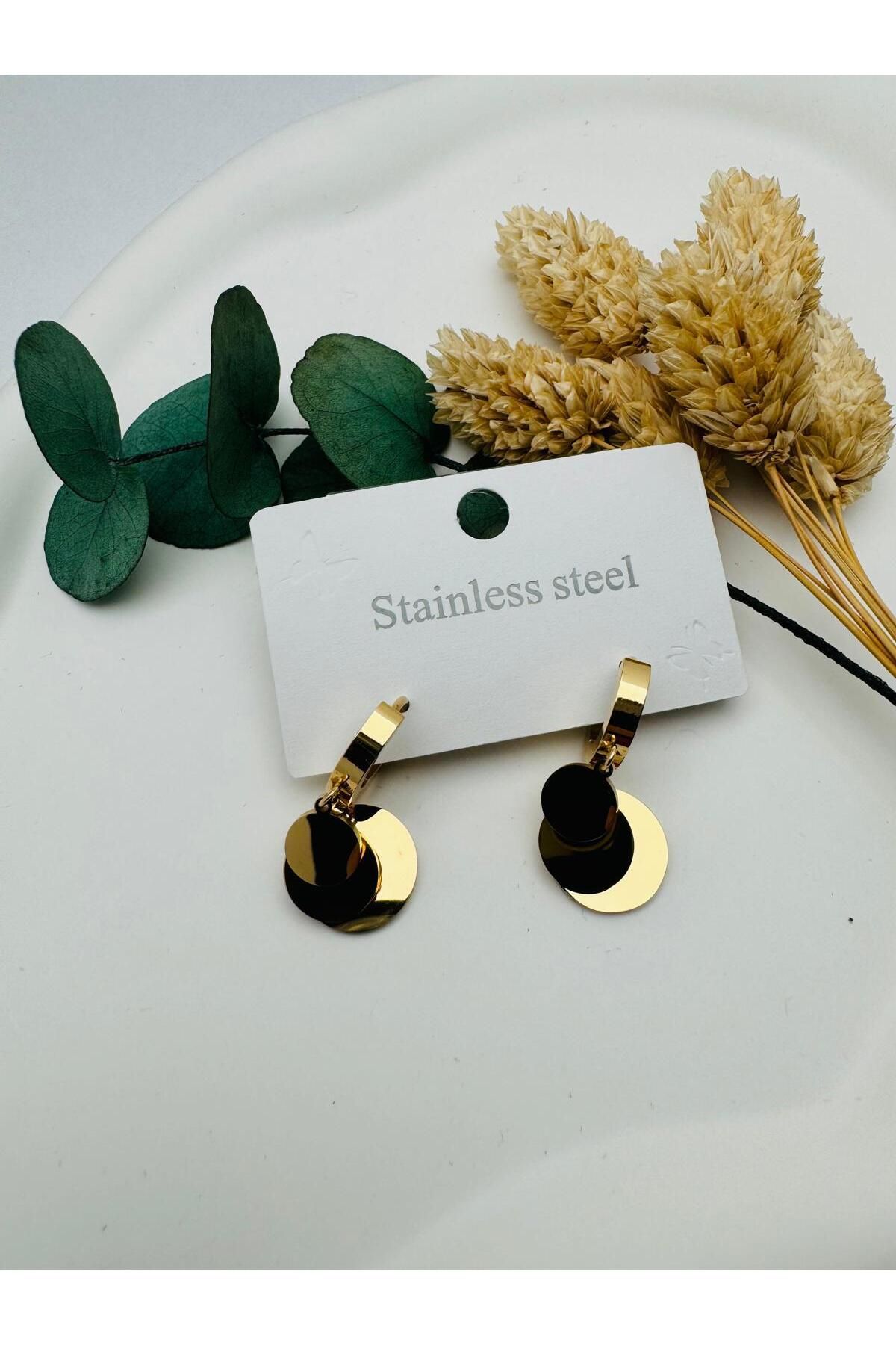 HEDİYELANDY Çelik Küpe Kp429 (Gold)