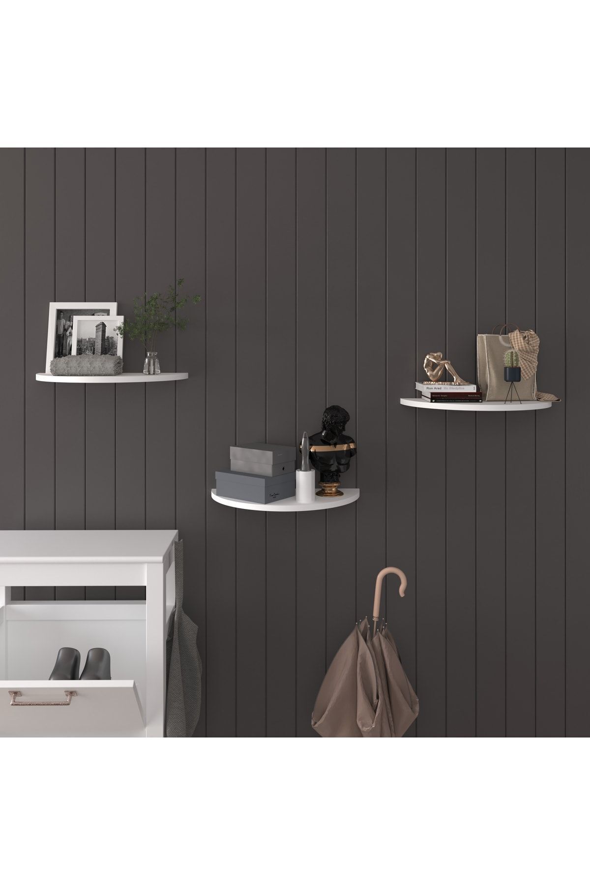 Modern 3-Piece Flying Shelf Multipurpose Wall Shelf Organizer 100% MDF Bookshelf Kitchen Bathroom Shelf DRF04