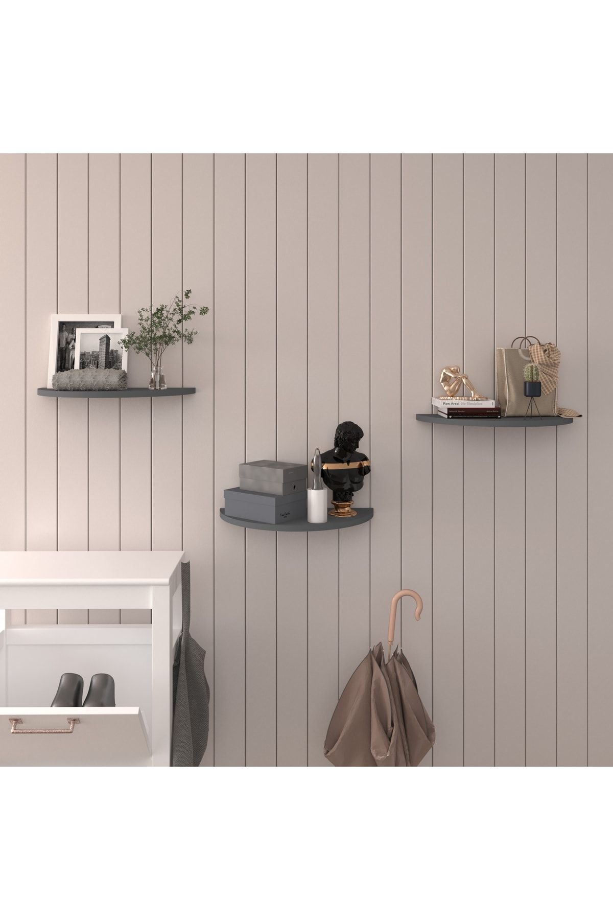 Modern 3-Piece Flying Shelf Multipurpose Wall Shelf Organizer 100% MDF Bookshelf Kitchen Bathroom Shelf DRF04