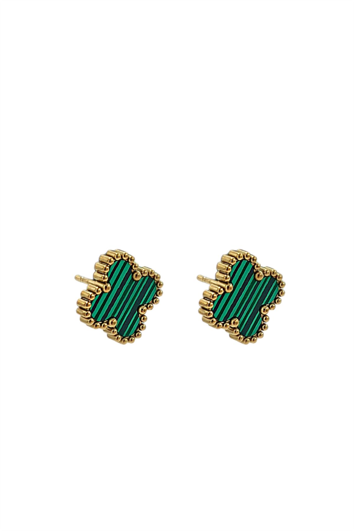 Çlk Accessories-Van Cleef Steel Pearlescent Clover Earrings - Trküpe35244 1