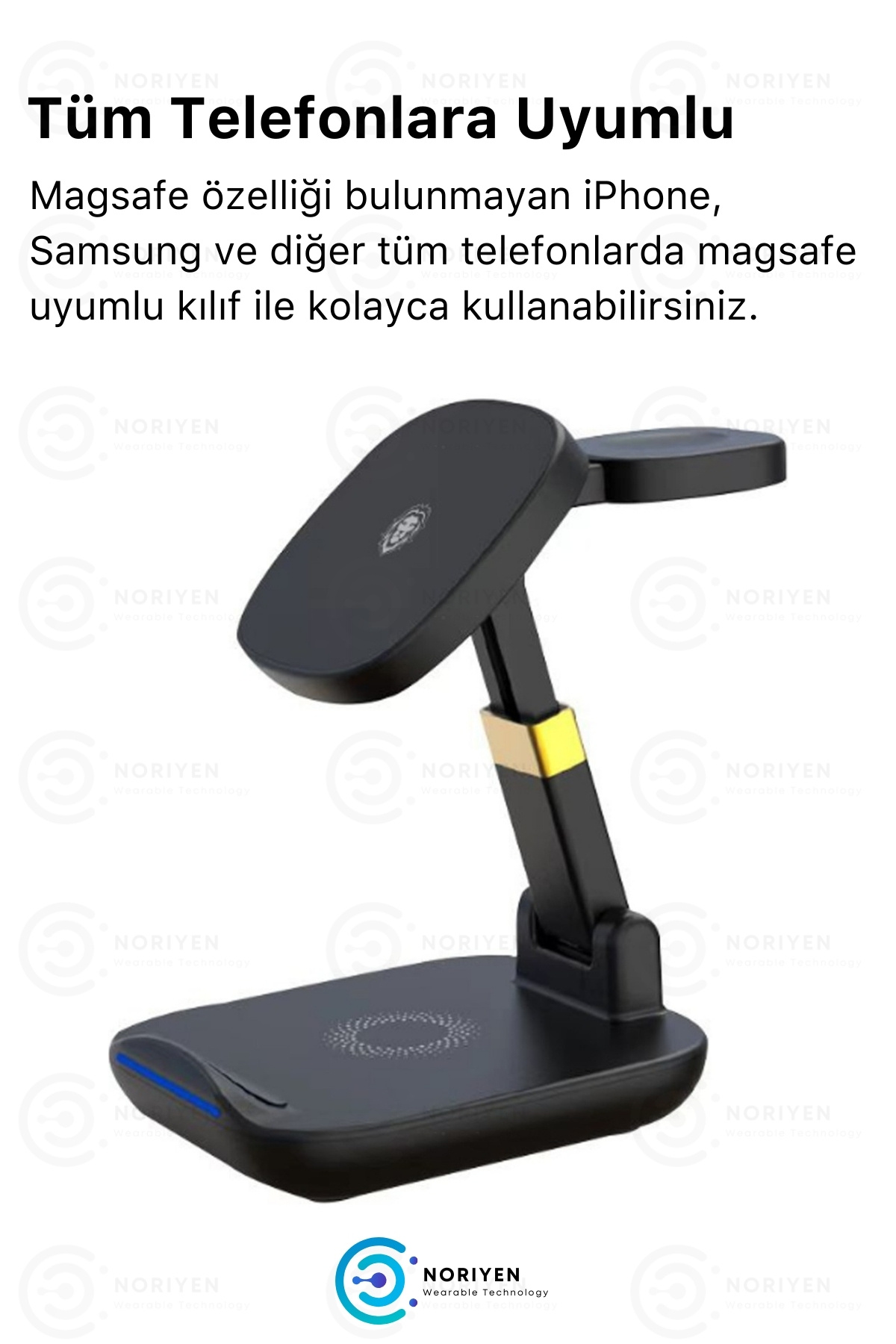 Premium Seri Manyetik Wireless Kablosuz Şarj İstasyonu iPhone iOS Android Uyumlu Lüks Şarj Standı