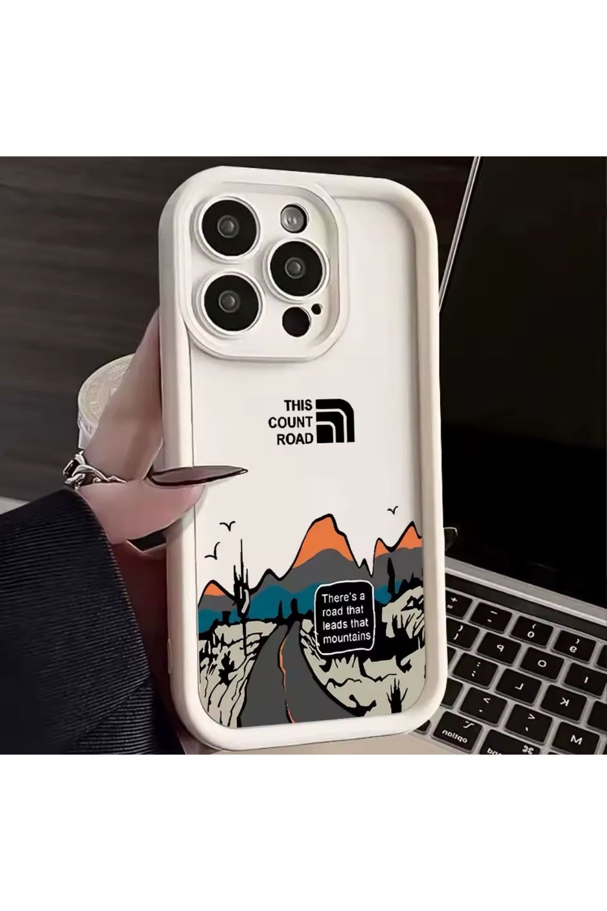 m.tk moveteck-حافظة لهاتف Xiaomi Redmi Note 14 Pro ناعمة بحواف سميكة ونمط طباعة على الطرق الجبلية وغطاء حماية للكاميرا 3