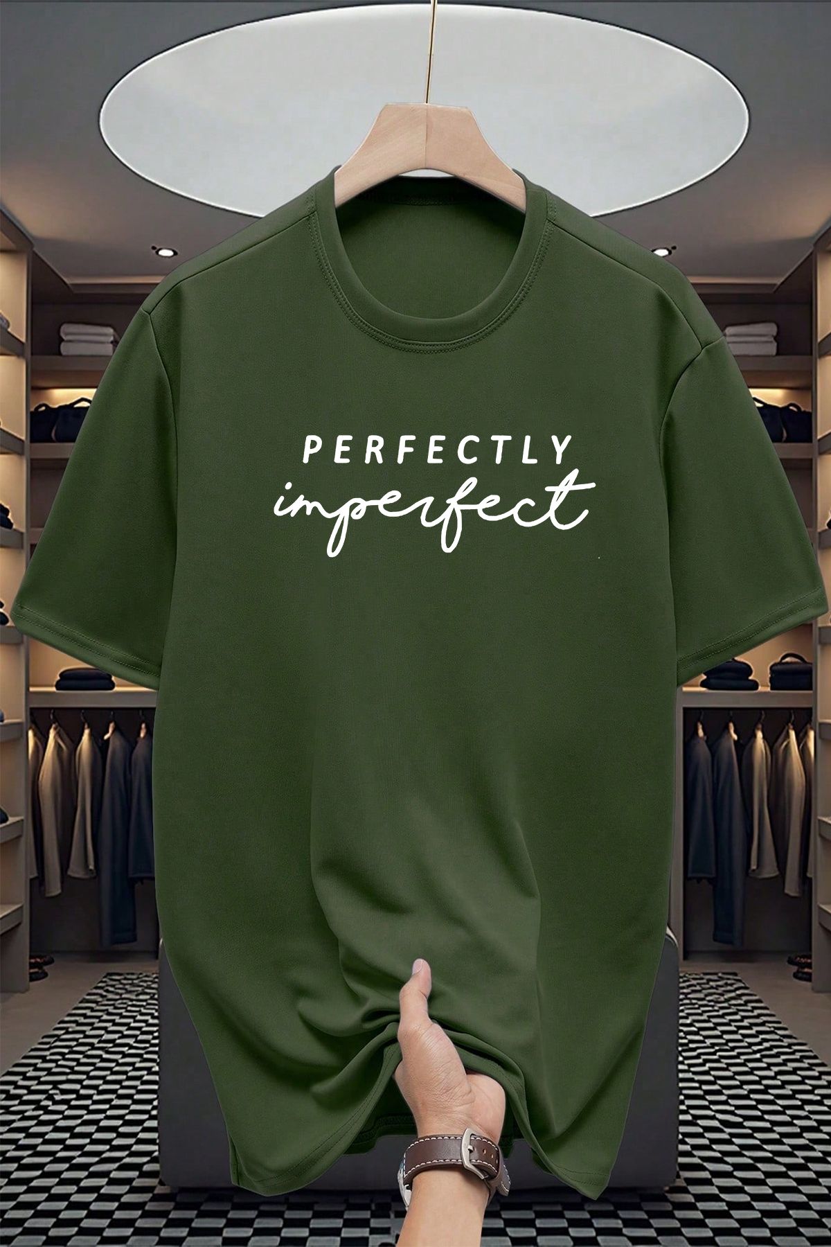 uyguntarz Pamuklu Perfectly Baskılı Oversize T-shirt