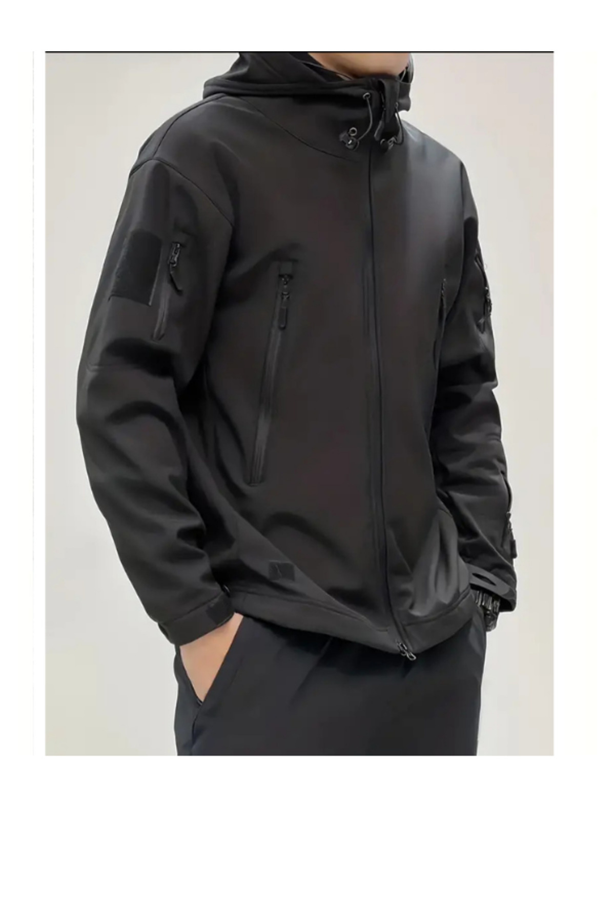 کاپشن تاکتیکی ضد آب زمستانی تیم مدل Softshell با آستر پشمی و شلوار Softshell با آستر پشمی — مشکی 111bnvb11TYCNUDW8UN170368190869879hkhg — تصویر 2 از 5