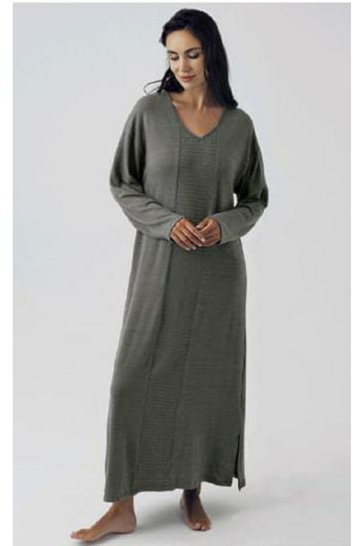 Artış Collection ARTIŞ TRİKO ÖRME JAKARLI  UZUN  ELBİSE & EV KIYAFETİ & GECELİK  15108