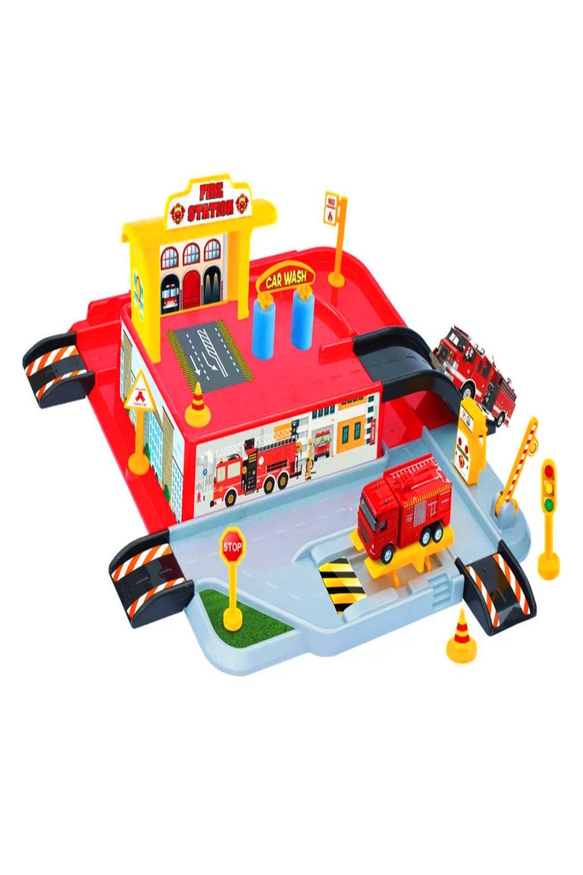 a v d a Itfaiye Oyuncak Garaj Seti Pisti - Otopark - Istasyon Araba Oyun Seti fotoğrafı 7 (önizleme)