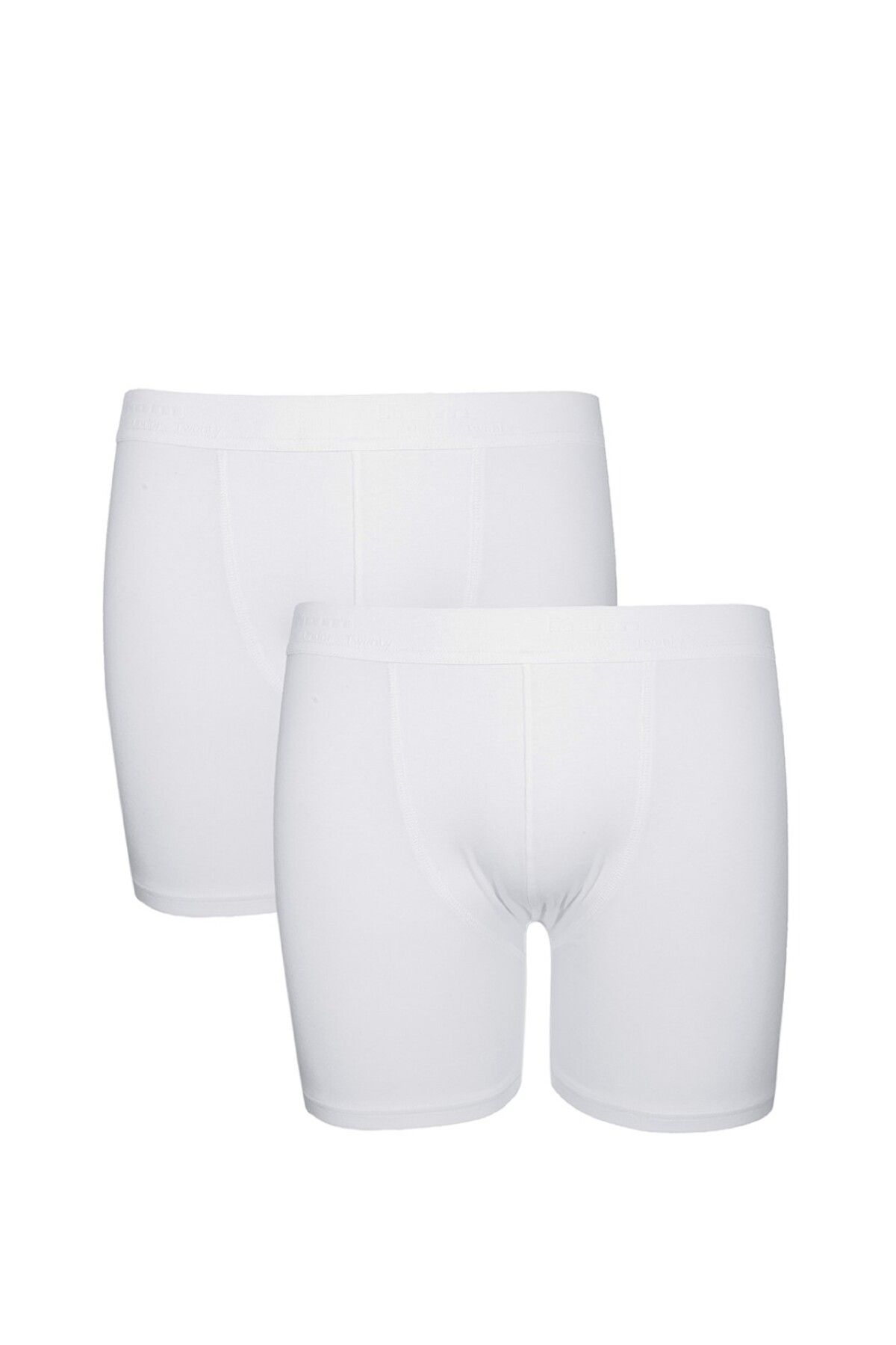 Kom-Men's Boxers with White Modal Fabric - 2-Pack, Long Leg, Cotton and Lycra Kq.O.1K.M2.K3 1