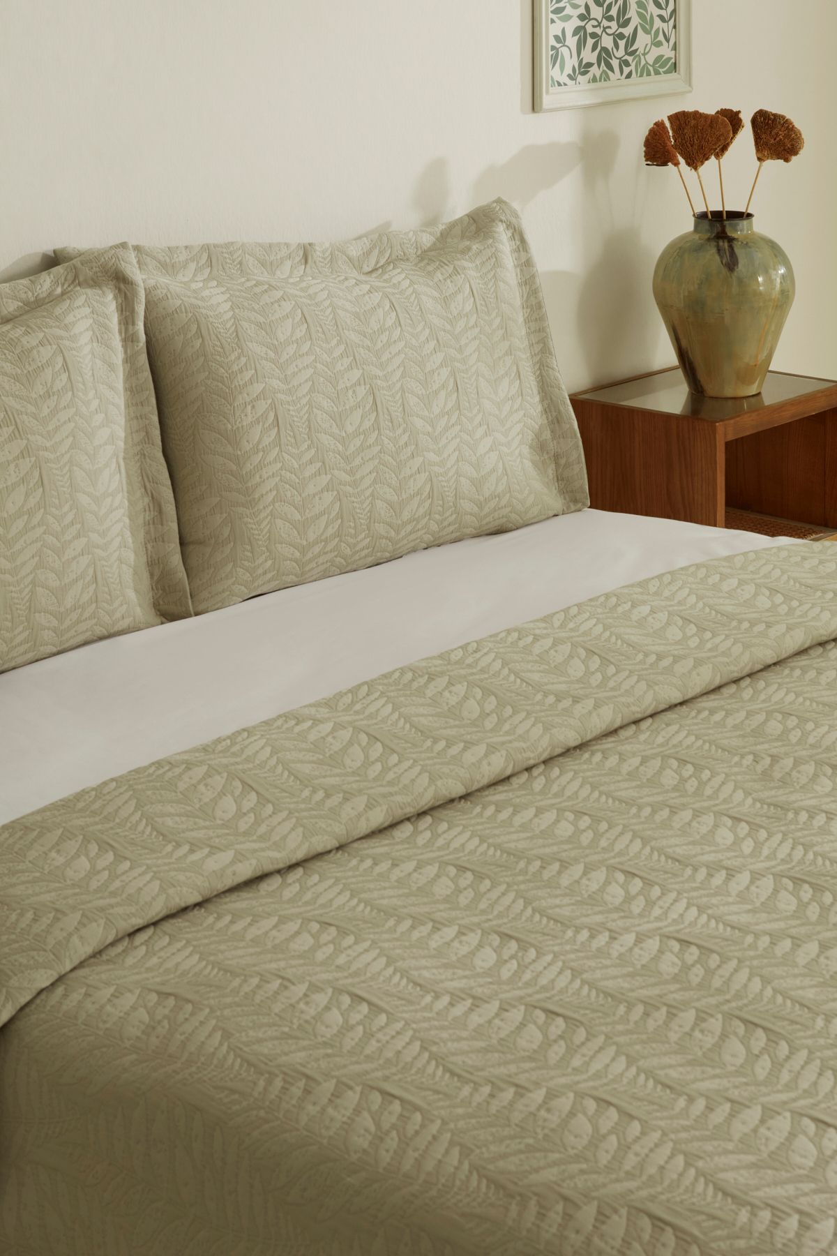 Karaca Home-Serenity Double Bedspread Set Sage 5
