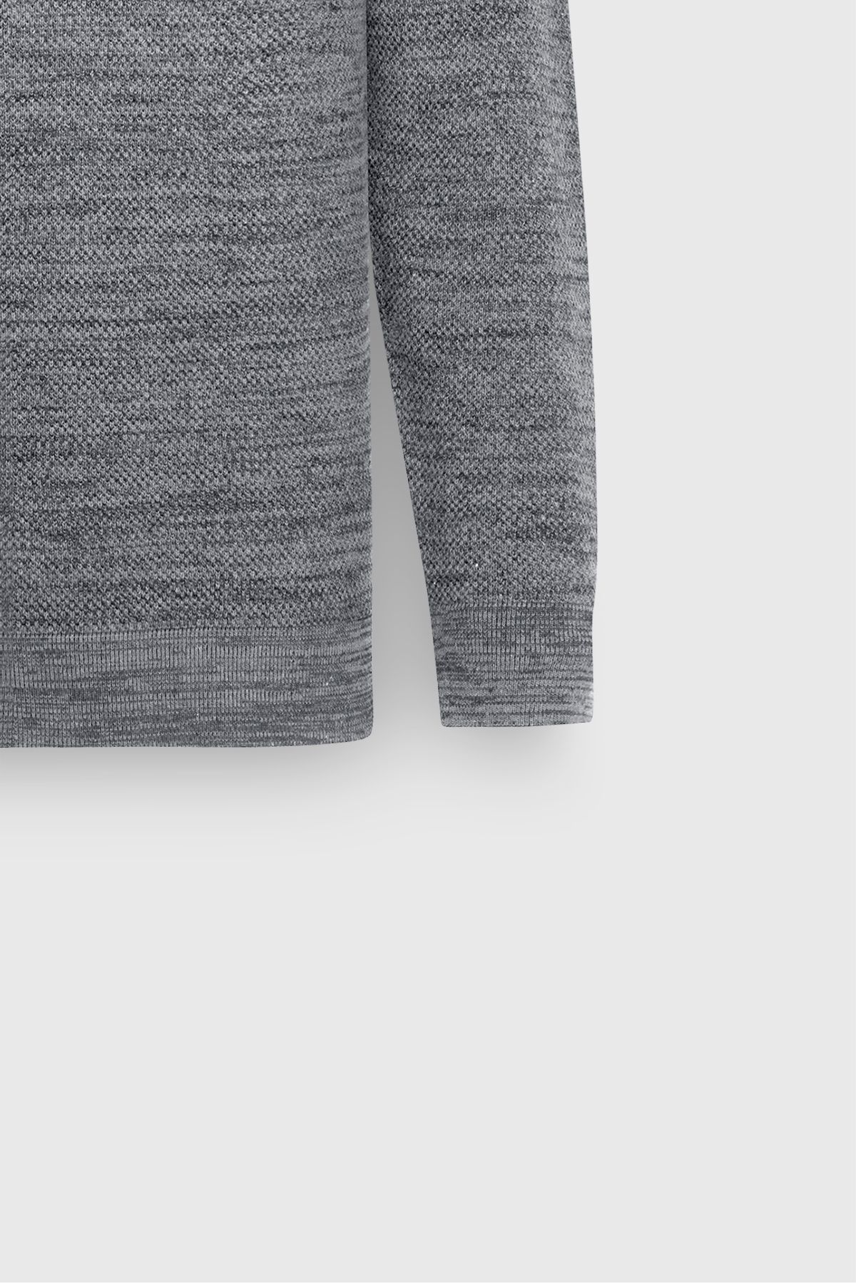 ALTINYILDIZ CLASSICS-Men's Navy Blue/Grey - Crew Neck Patterned Standard Fit Knitwear Sweater 8