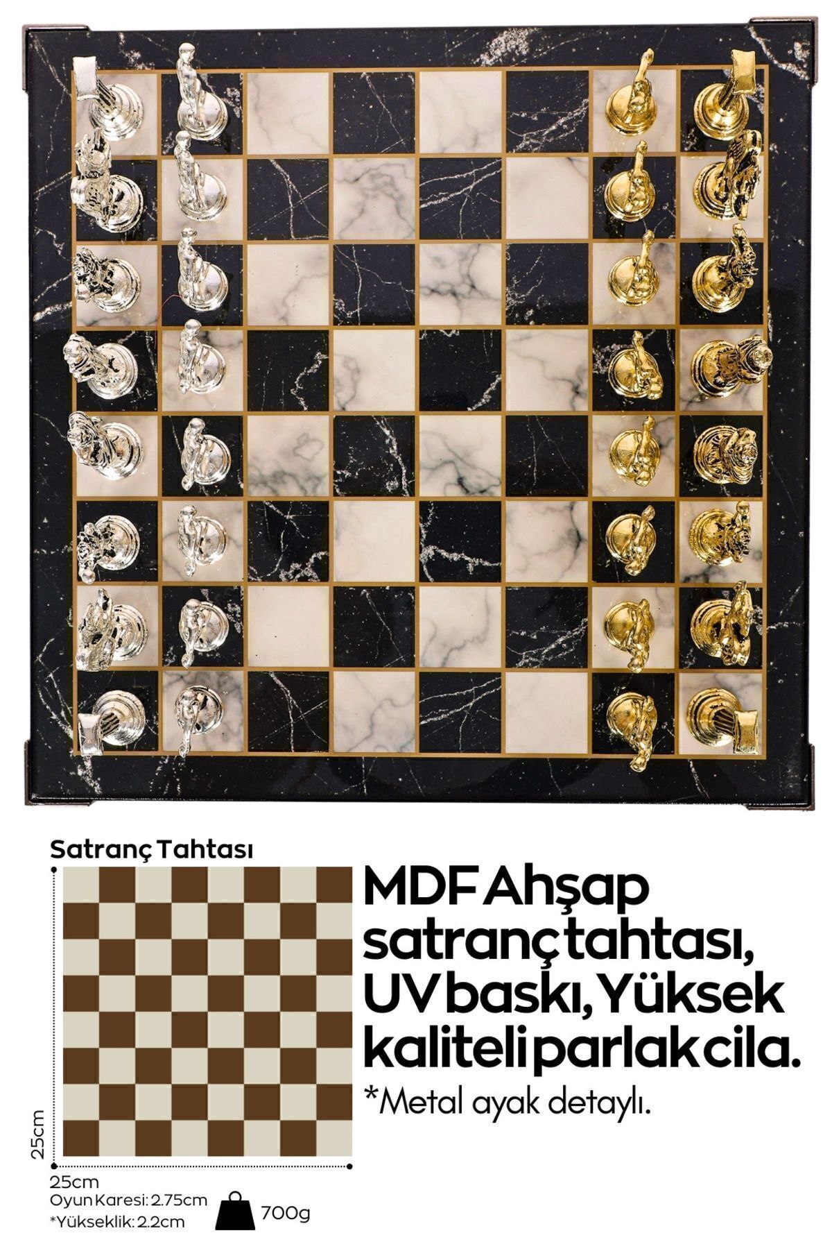 Cooper Chess-مجموعة شطرنج معدنية| رقعة شطرنج منقوشة بالرخام مقاس 25 سم| آرتشر روماني مع شخصية الله الأسطورية 2