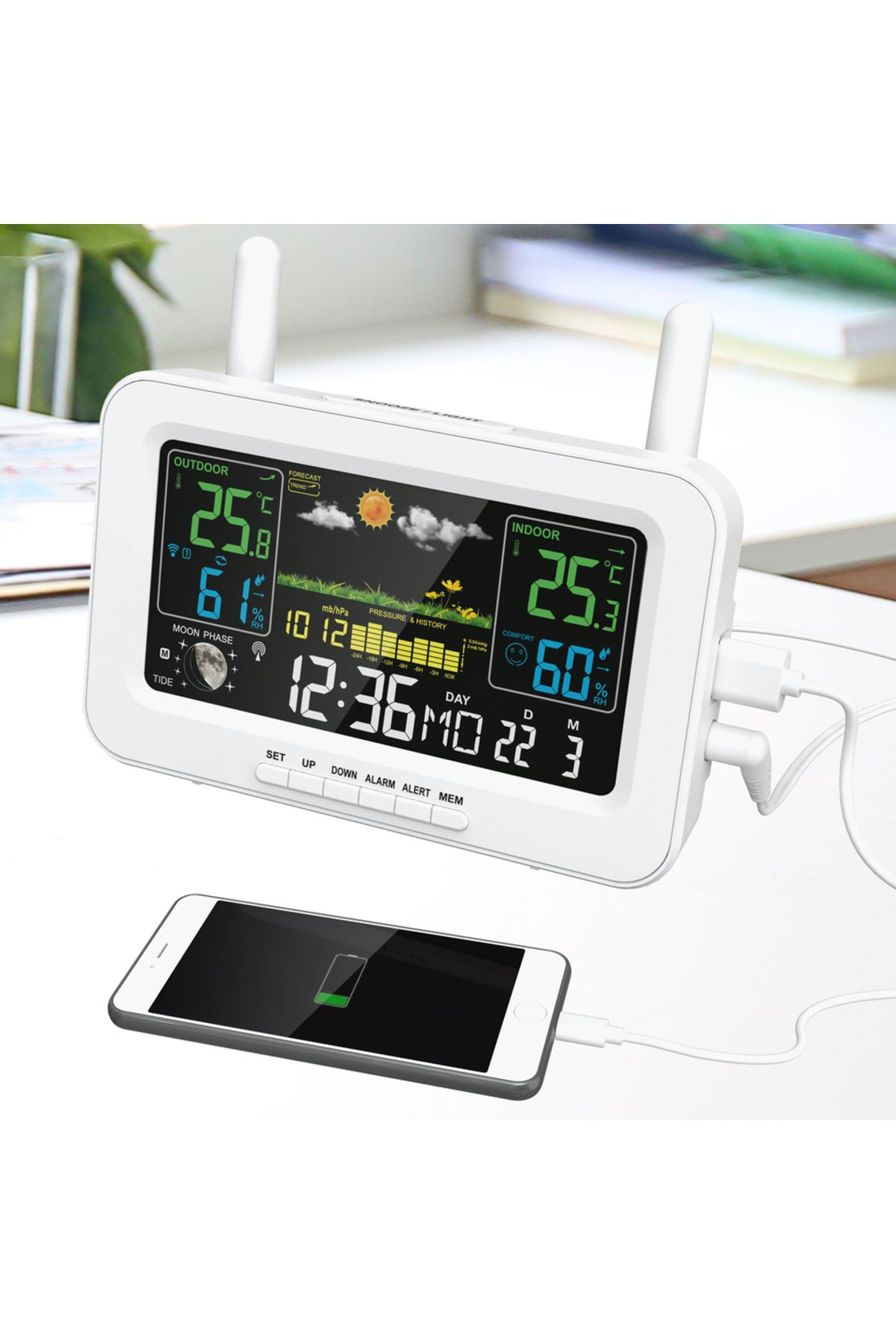 Choice-Smart Weather Station Usb Output Thermometers And Hygrometers Temperature Humidity Meter Weather ... 4