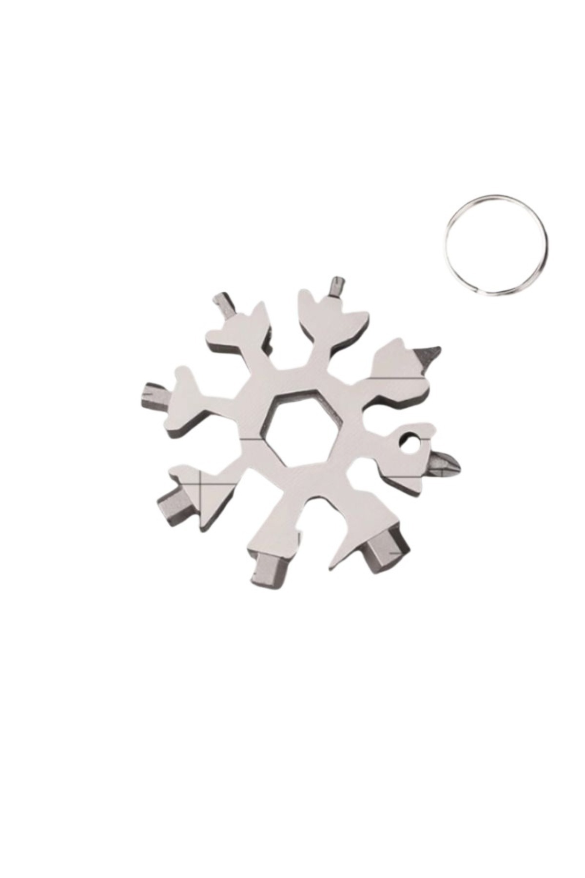 Choice-Silver Multifunctional Snow Wrench Keychain Portable Hexagonal High Carbon Steel Octagonal Mini Wren 1