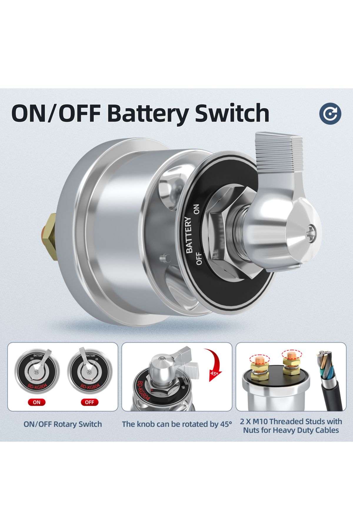 Daiertek-12v 200a High Current Battery Disconnect Switch With Side Post Mounting Bracket Cut Off ... 3
