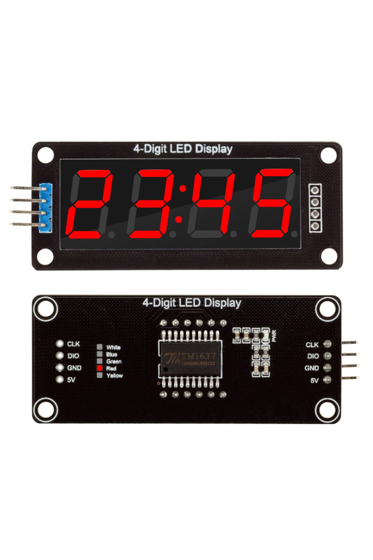 Choice-Red Tm1637 Led Display Module For Arduino 4 Digit 7 Segment 0.56 Inch Time Clock Indicator Tube Modu 1
