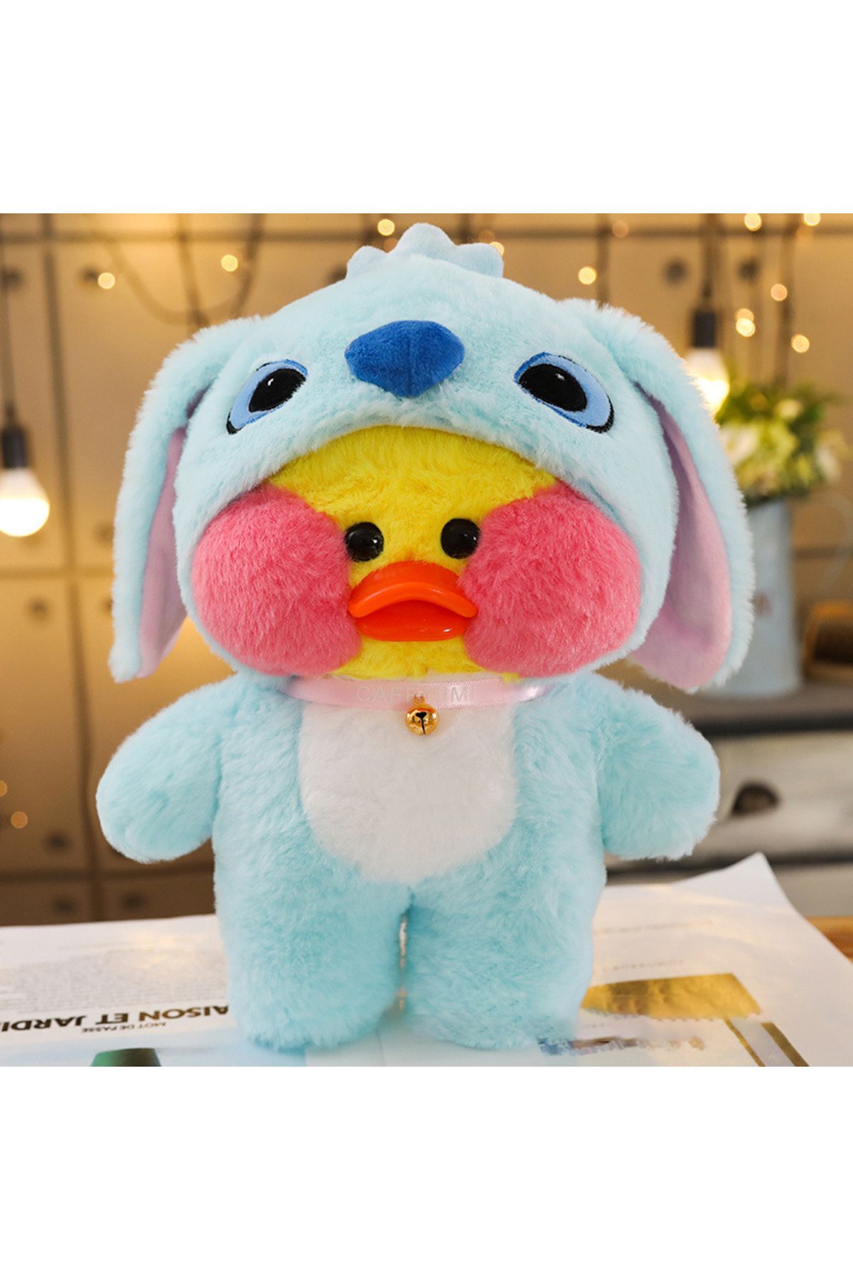 GSF-30cm Stitch 30cm Kawaii Lalafanfan Transformed Panda Yellow Duck Plush Stuffed Soothing Toys Soft An 1