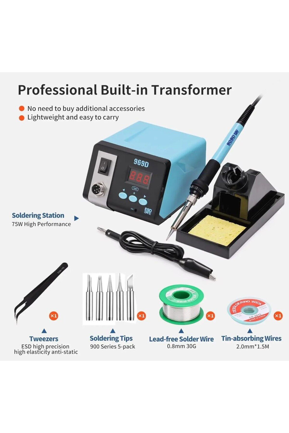 Choice-220V A Set New 75W Digital Display Soldering Station Electric Soldering Iron Dual CNC Welding Statio 1