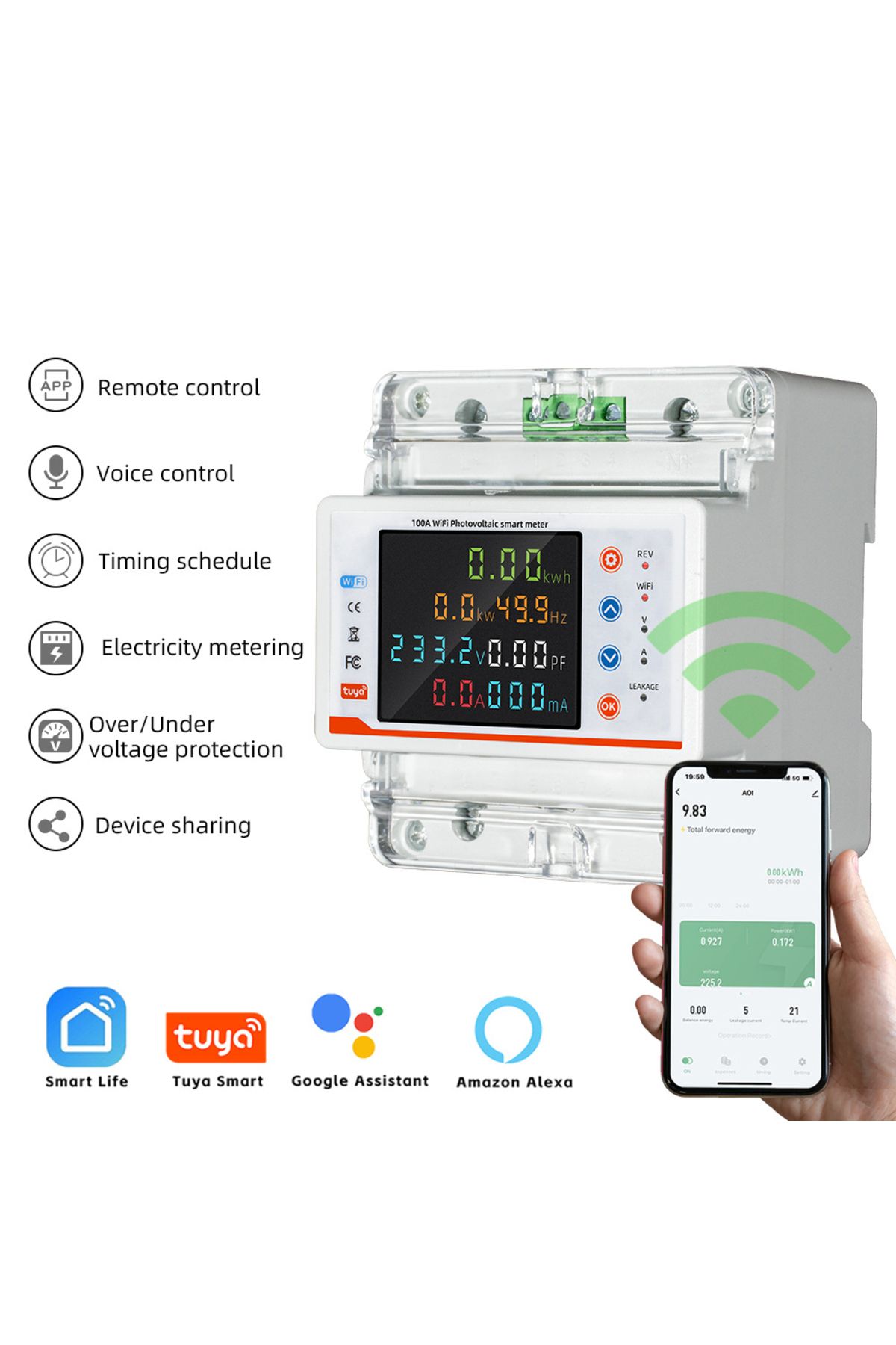 Choice-Tuya WiFi Smart Circuit Breaker Bidirectional Metering Power Meter Reclosure Switch with Multiple... 4