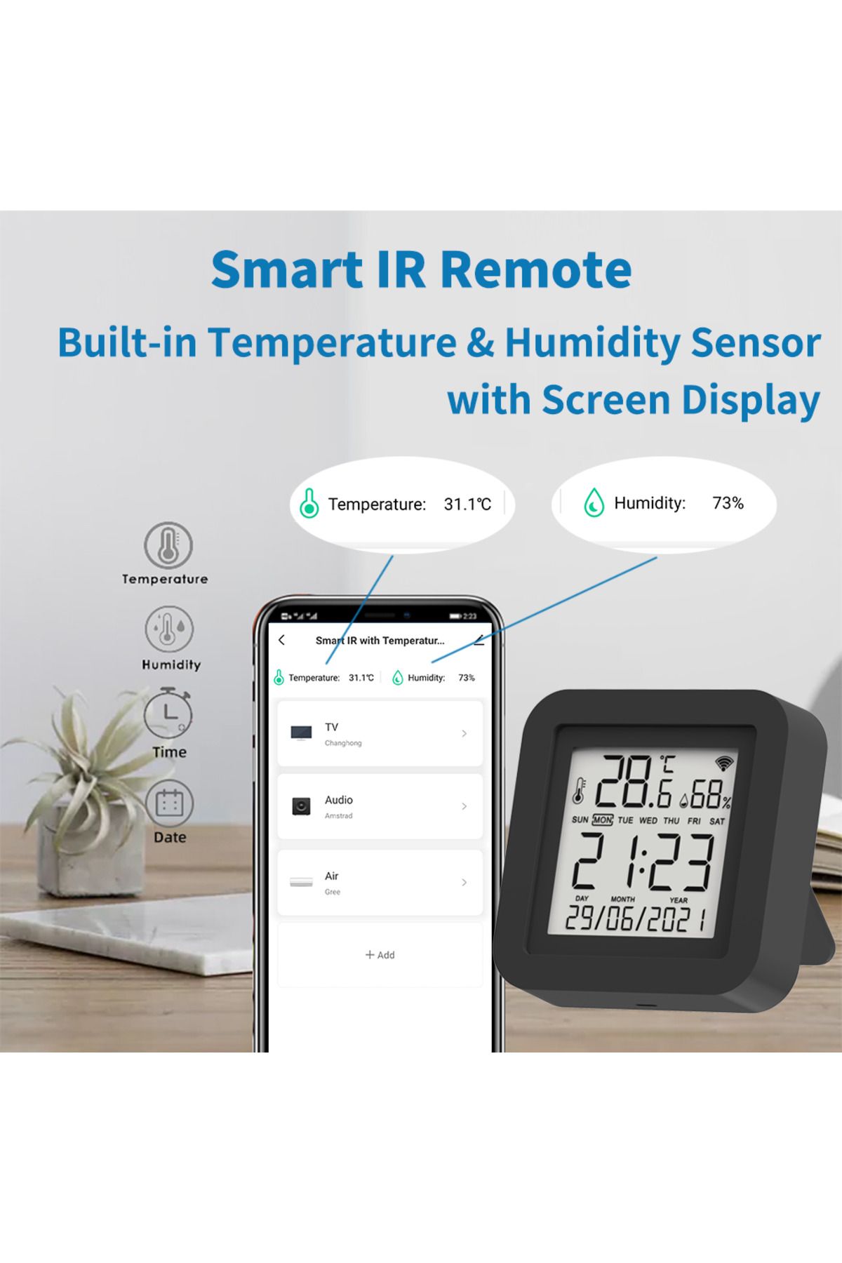 Choice-Tuya Smart Universal IR Remote With Temperature Humidity Sensor for Air Conditioner TV AC Works w... 5