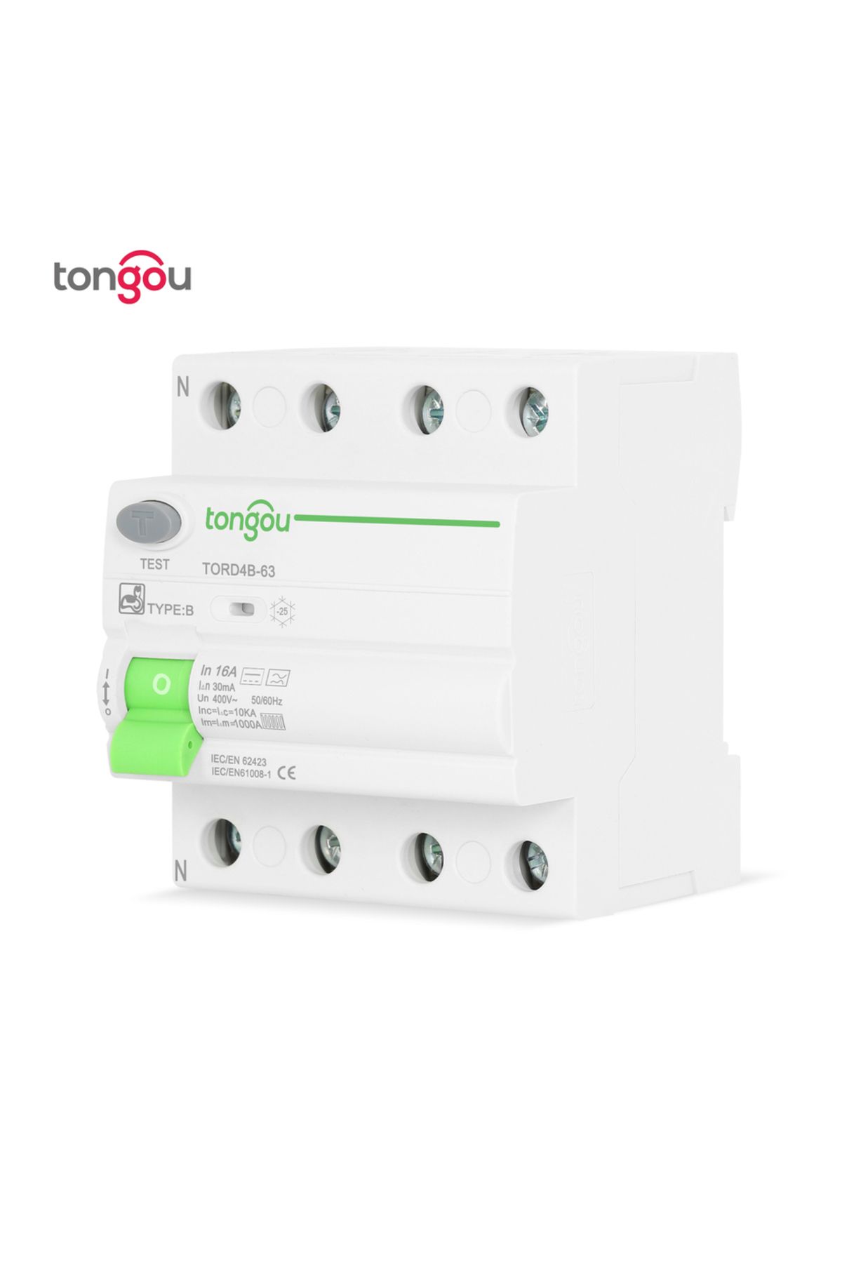 TONGOU-RCD RCCB Type B Earth Leakage Residual Current Circuit Breaker Evse 2P 4P AC 40a 63a 30ma 100ma 3... 5