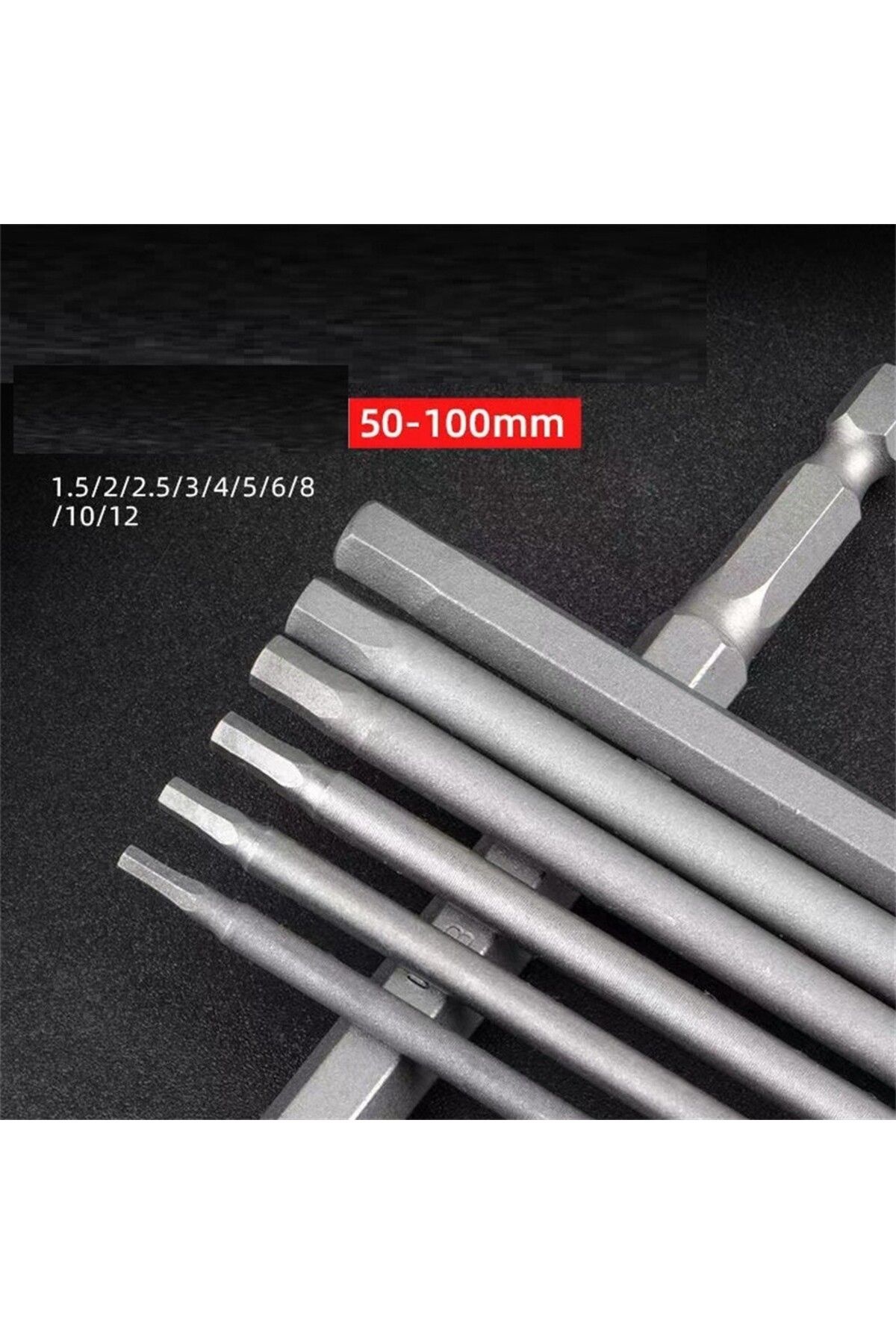 DAZZLEEX-8Pcs 1/4" Hex Shank Head Allen Wrench Screwdriver Socket Bit Metric Magnetic Screwdriver Bits Set 5