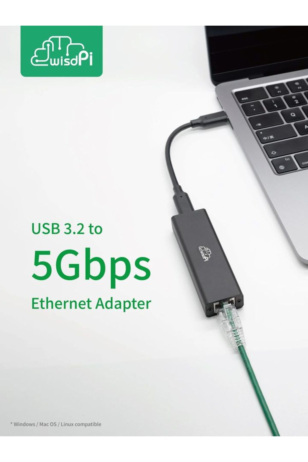 Choice-Wp-ut5 Wisdpi Wp-ut5 Usb 3.2 To 5gbe Adapter Wired Lan Network Connection 5000mbps Usb-c To Rj45 Net 7